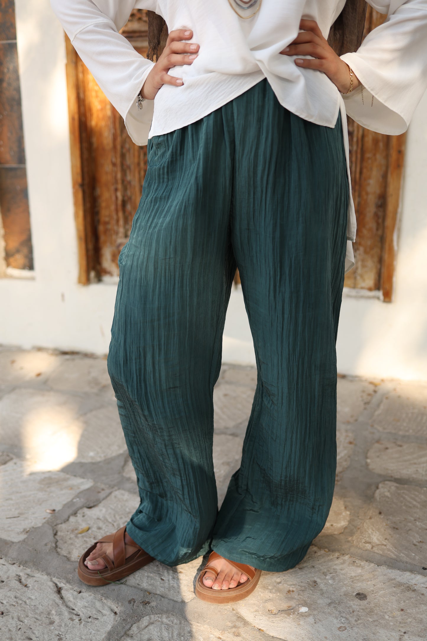 Crushed Pants in Green