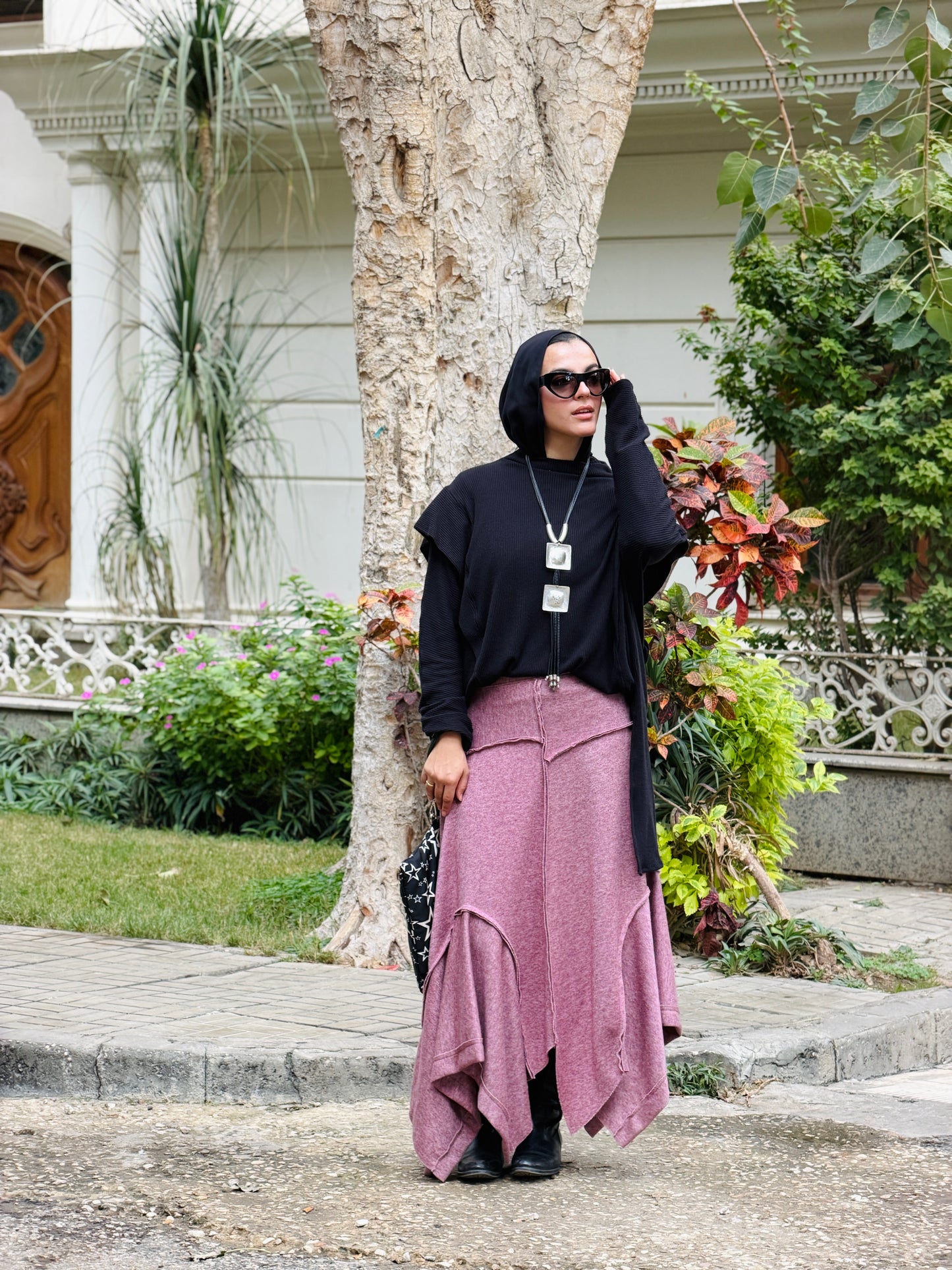 Asymmetrical Wool Skirt in Cashmere