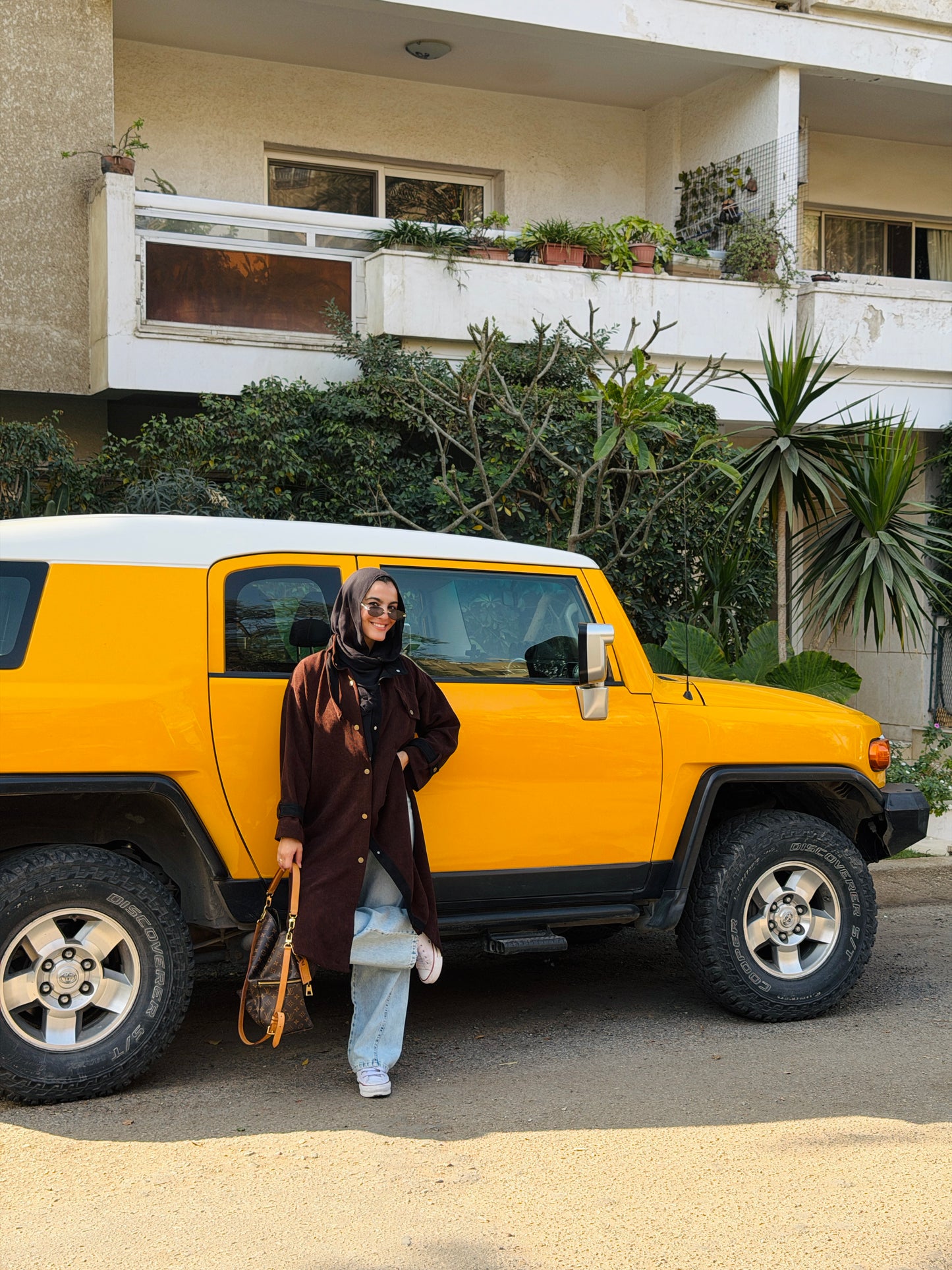 Bicolor Velvet Long Shirt in Brown