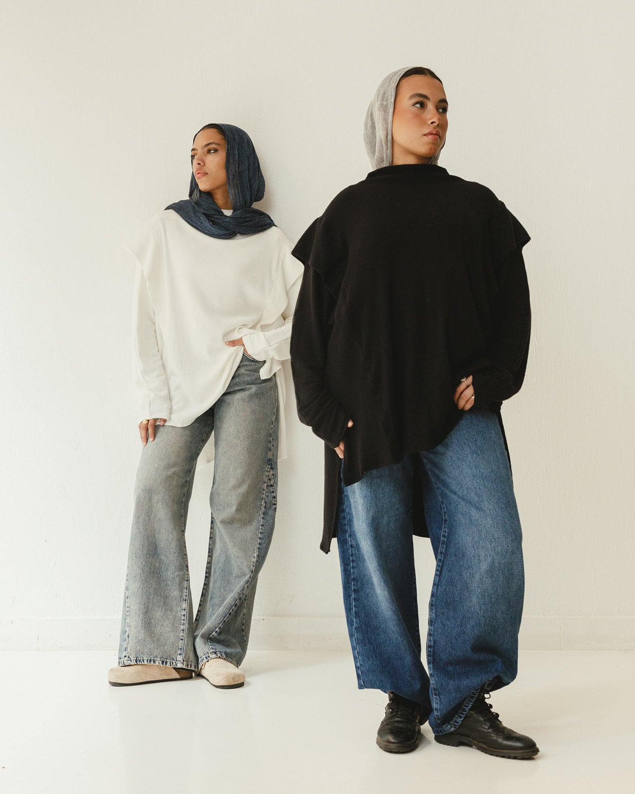 Longline Knit Top in White