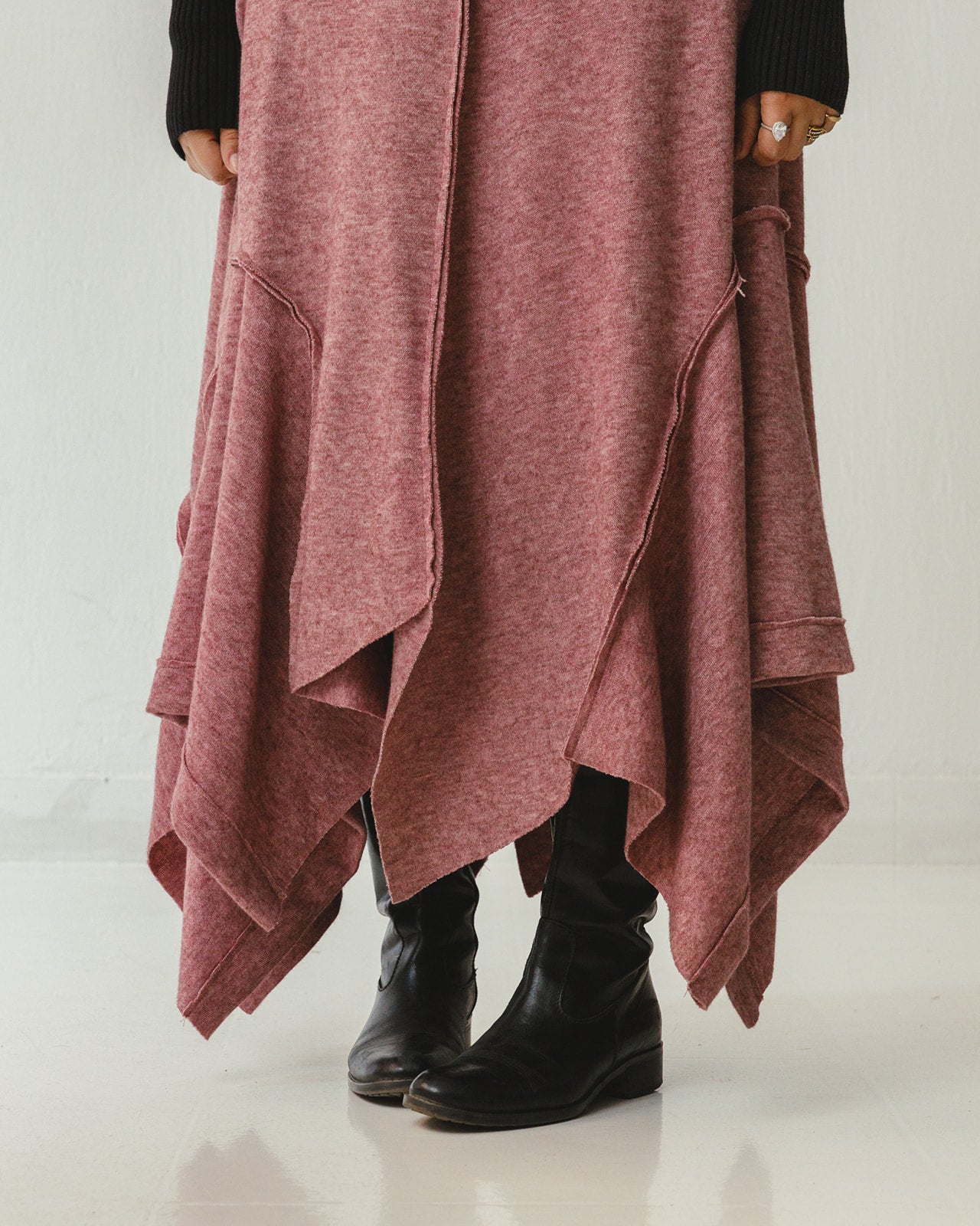 Asymmetrical Wool Skirt in Cashmere