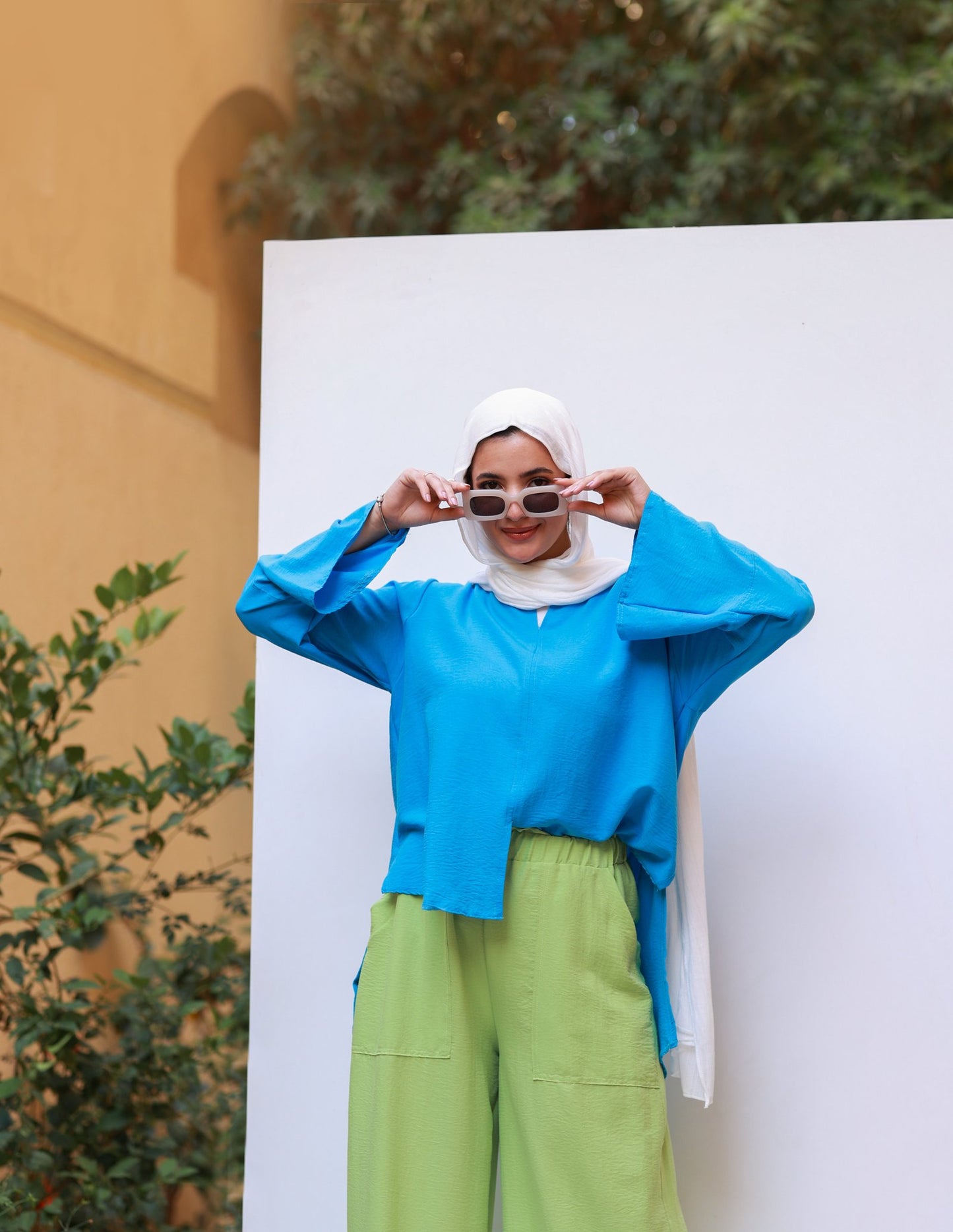 Wide Pants in Apple Green