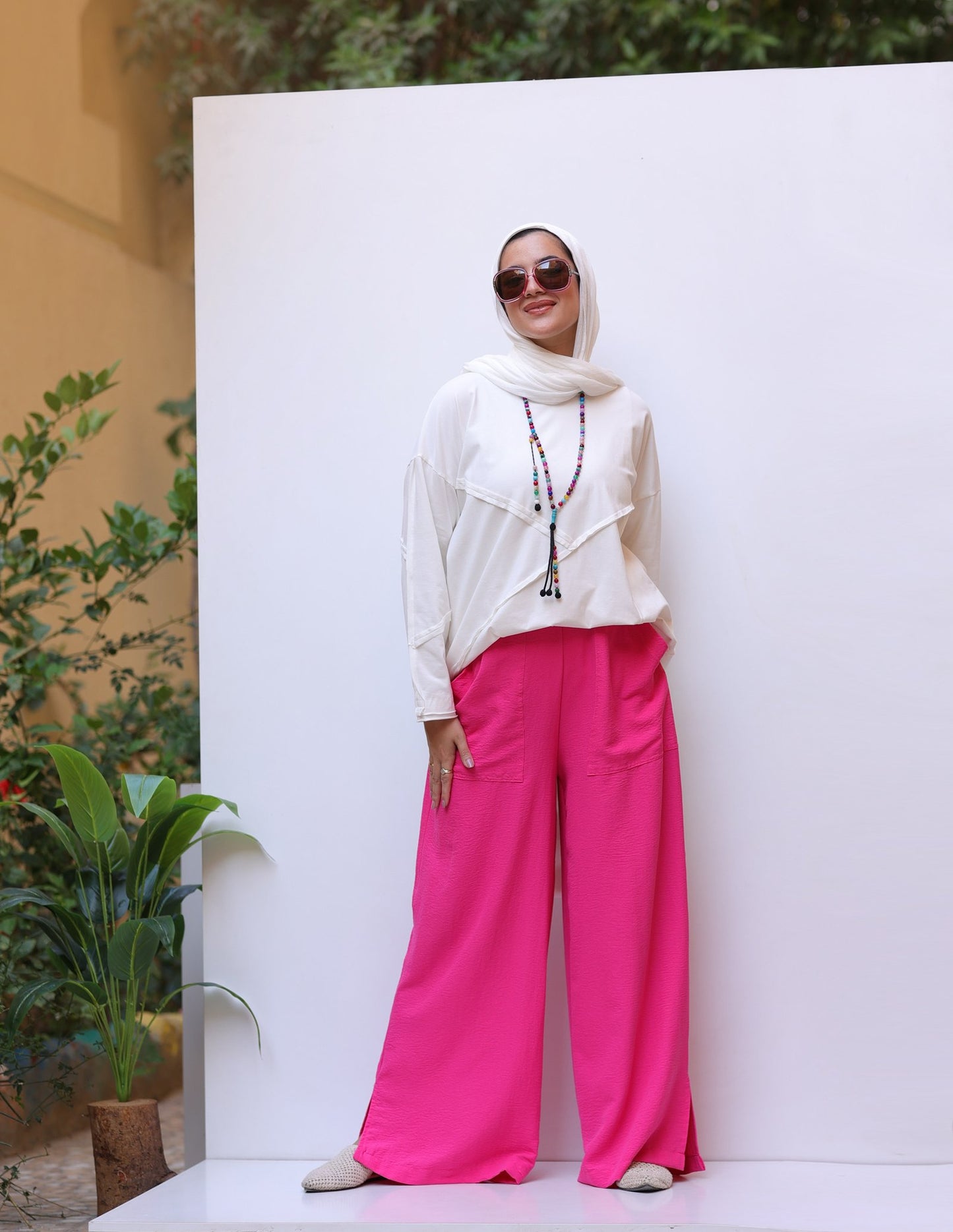 Wide Pants in Pink