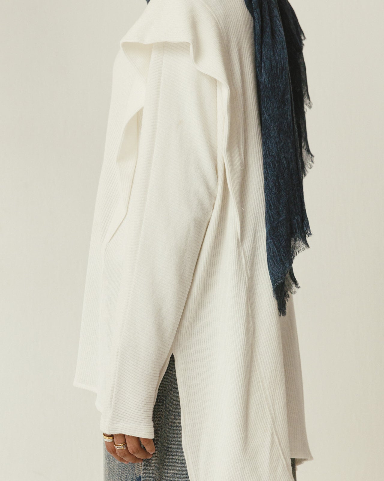 Longline Knit Top in White