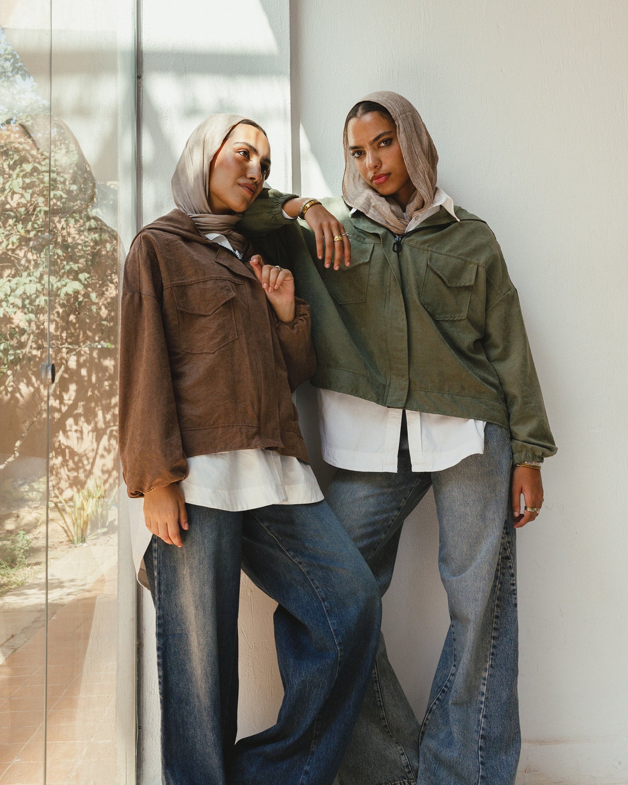 Bomber Hoodie Jacket in Olive