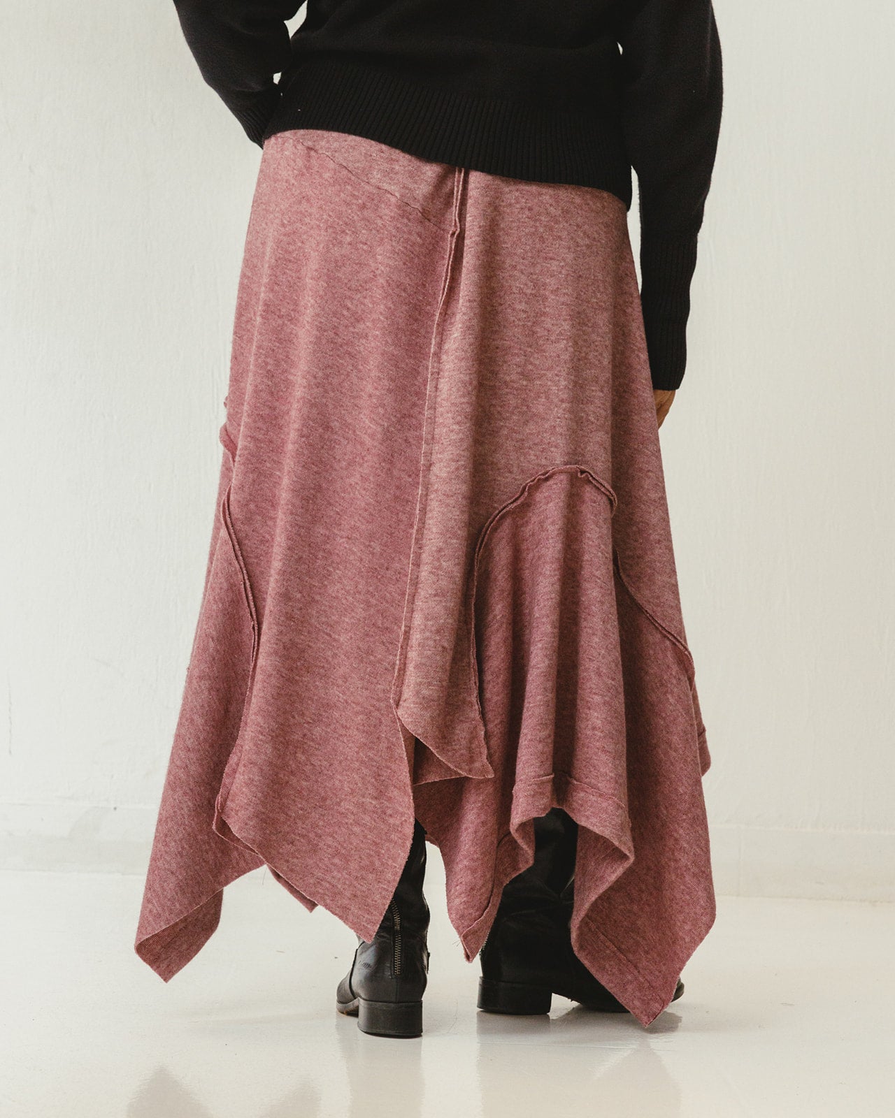 Asymmetrical Wool Skirt in Cashmere