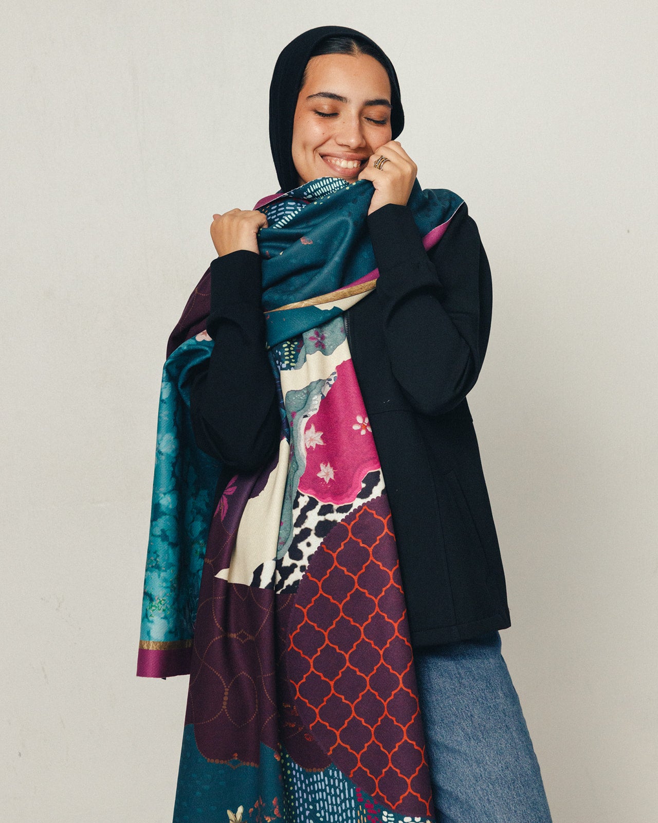 Artful Print Double Face Scarf