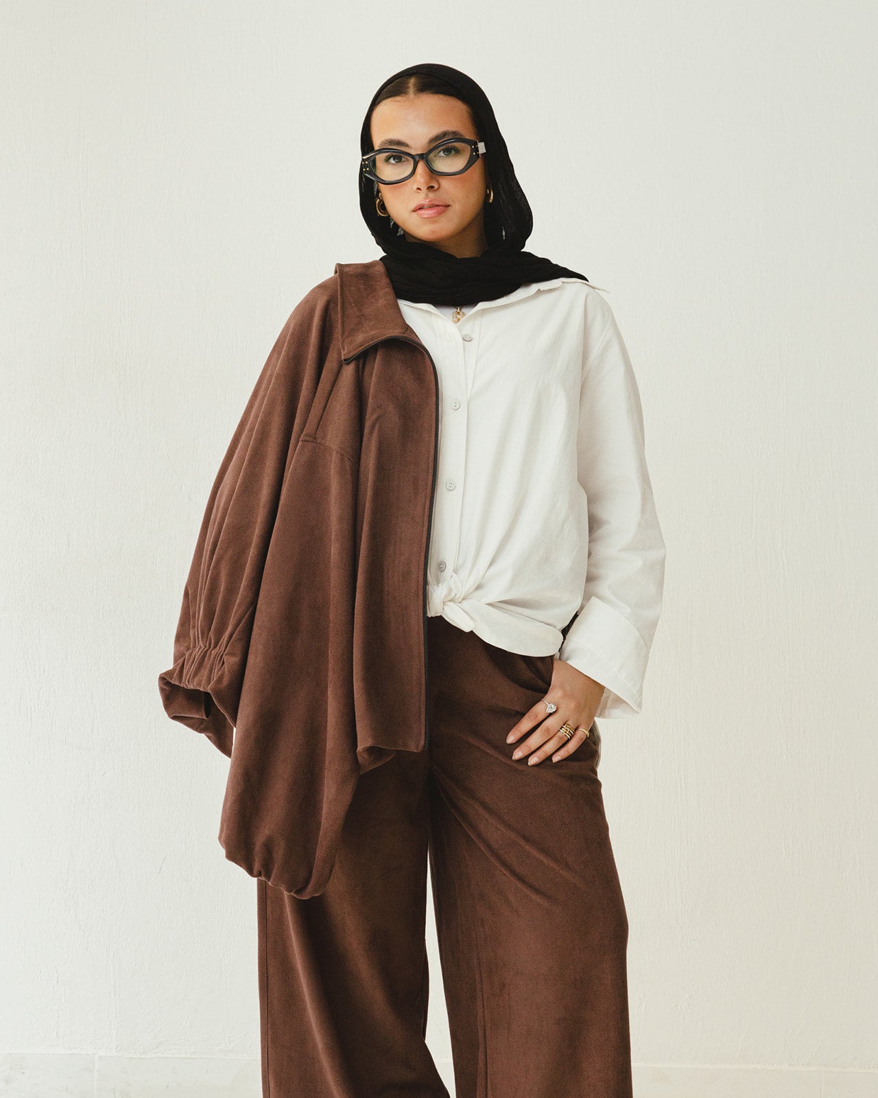 Suede Bomber jacket in Brown