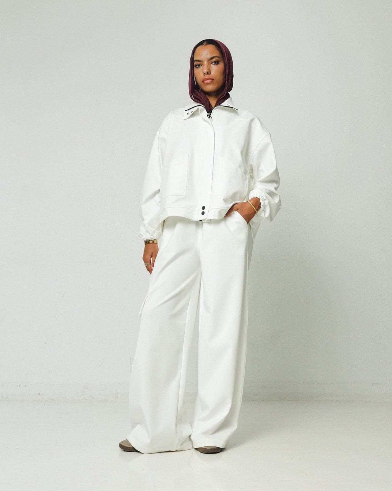 Sport Back Ruffles Set in Off White