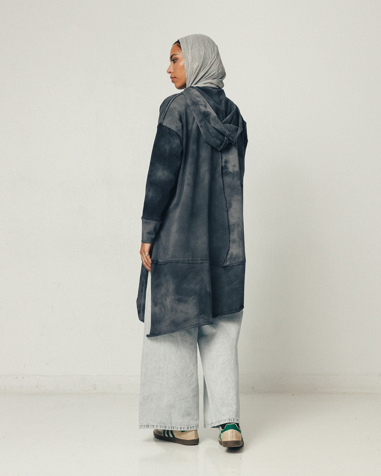 Tie Dye Asymmetrical Hoodie Top