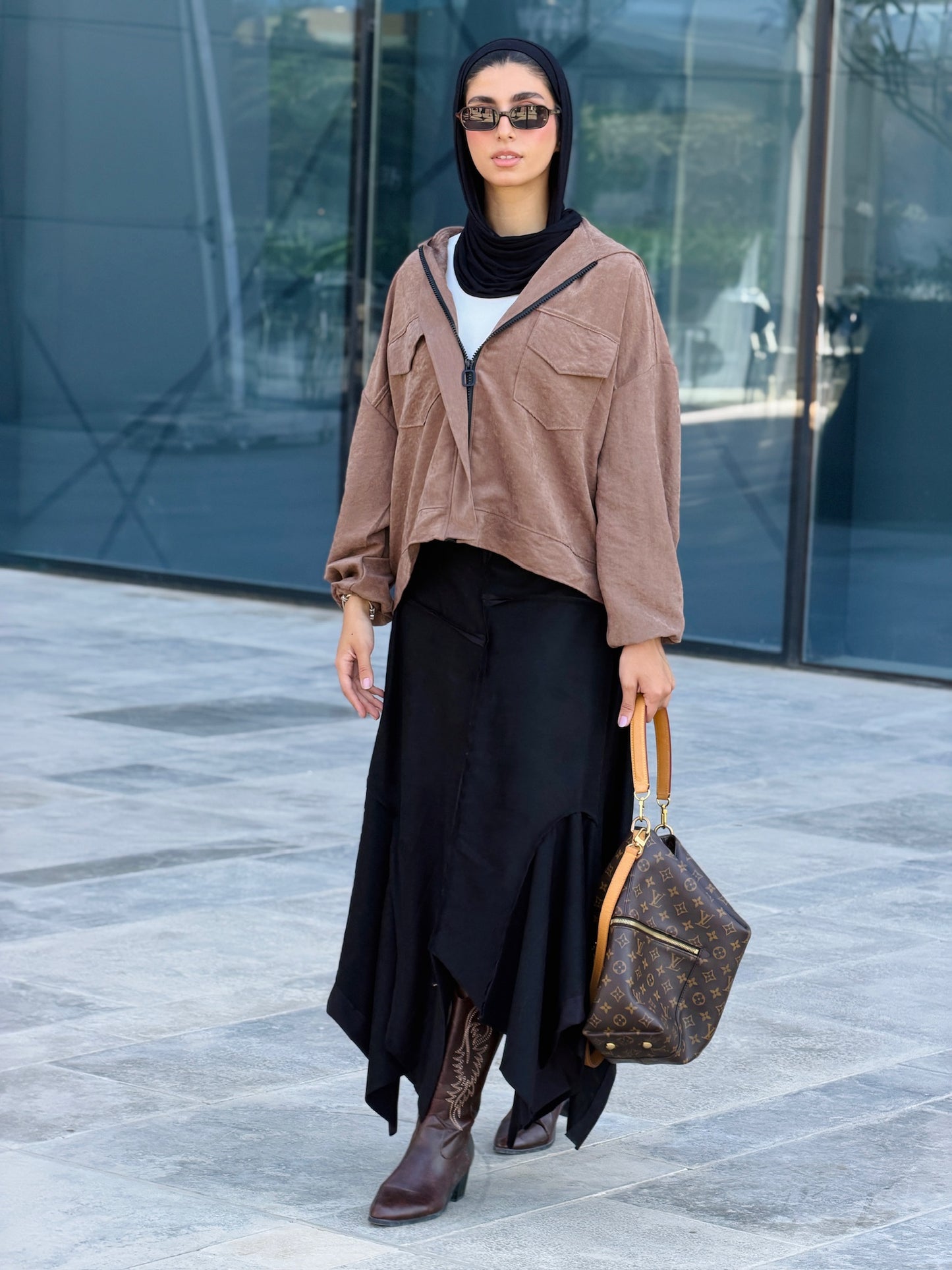 Asymmetrical Suede Skirt in Black (pre-order)