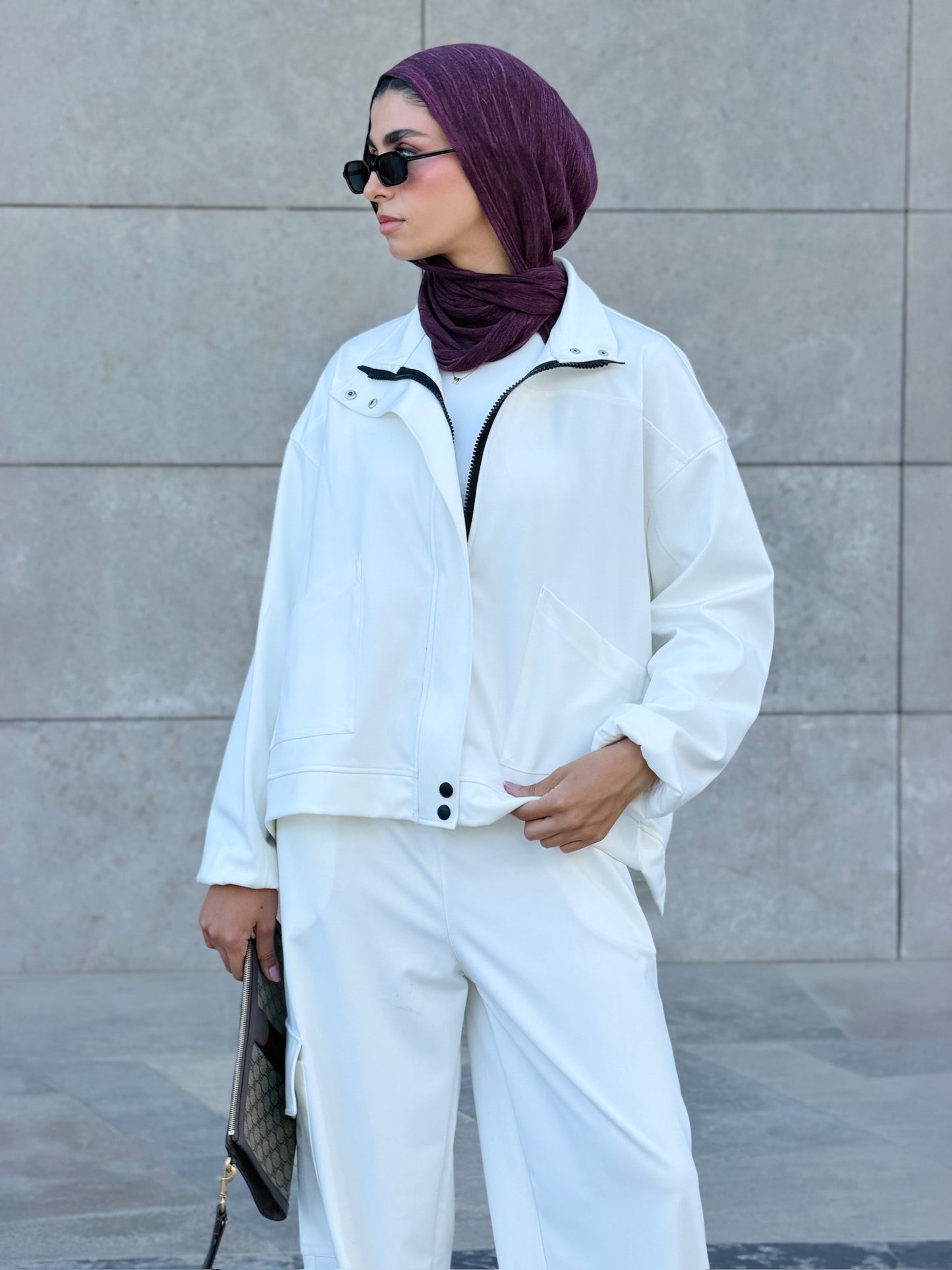 Sport Back Ruffles Set in Off White