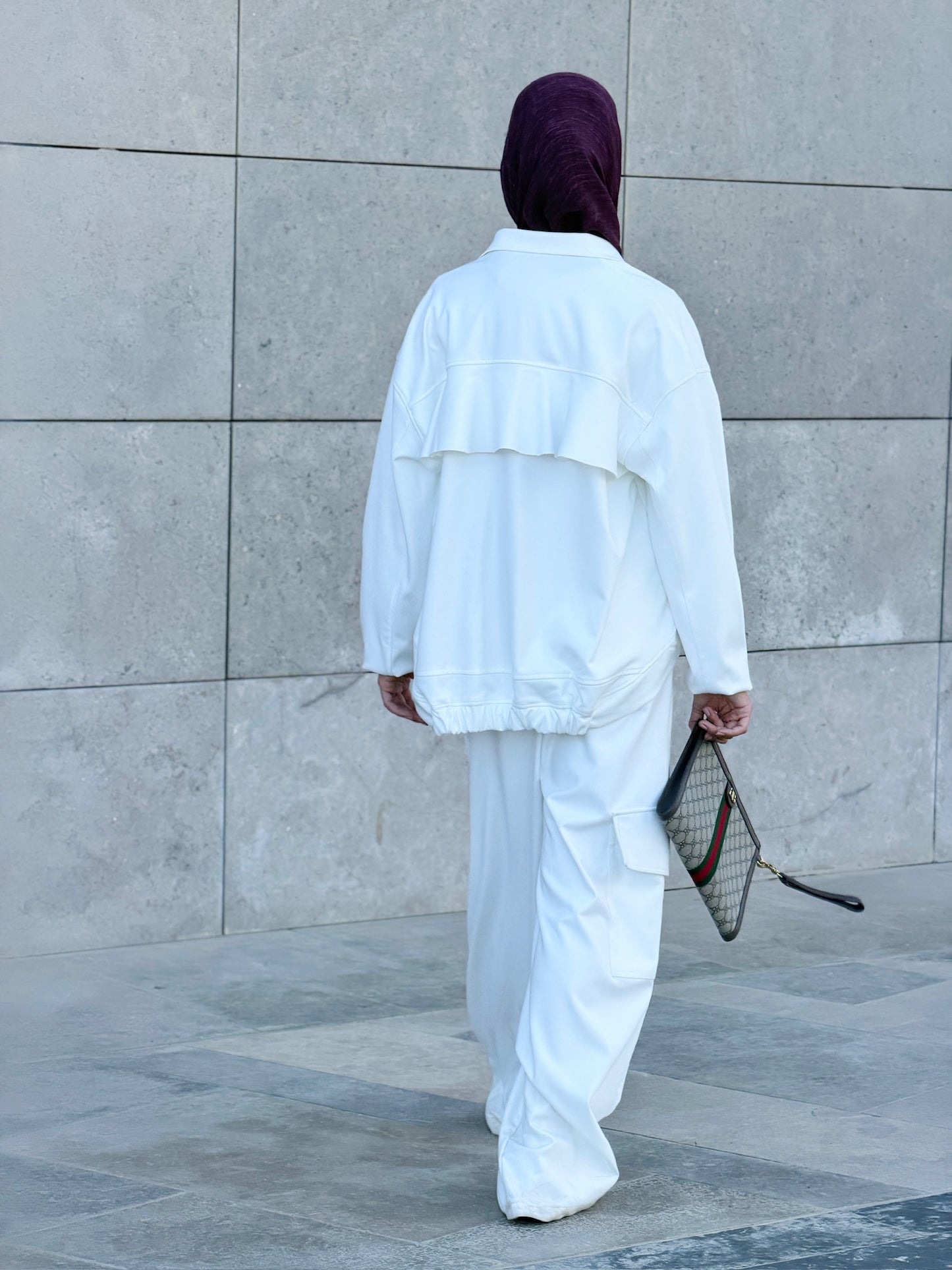 Sport Back Ruffles Set in Off White