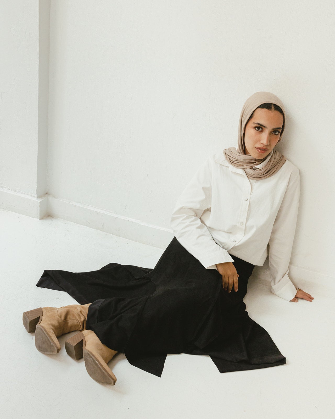 Asymmetrical Suede Skirt in Black (pre-order)