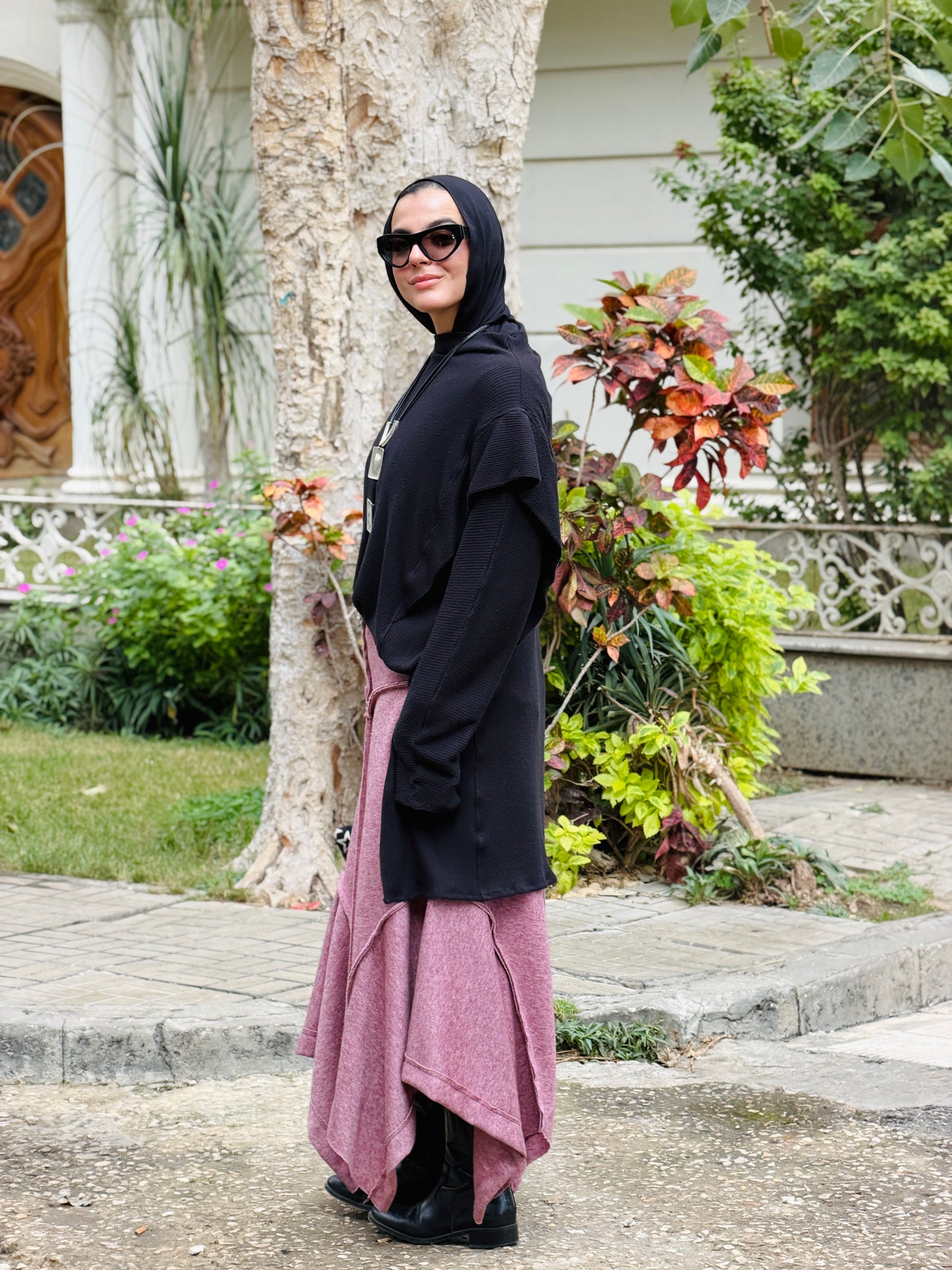 Asymmetrical Wool Skirt in Cashmere