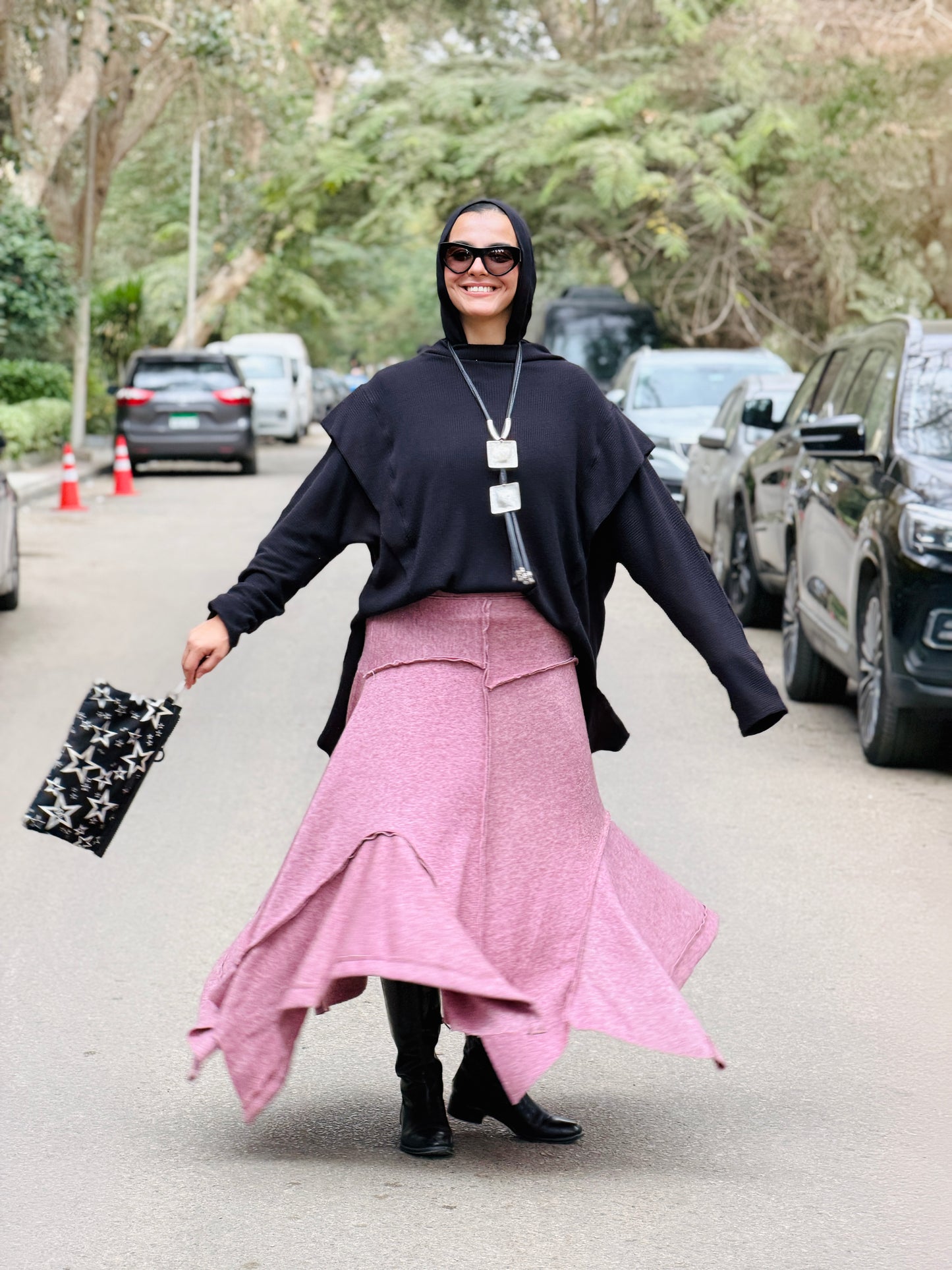 Asymmetrical Wool Skirt in Cashmere