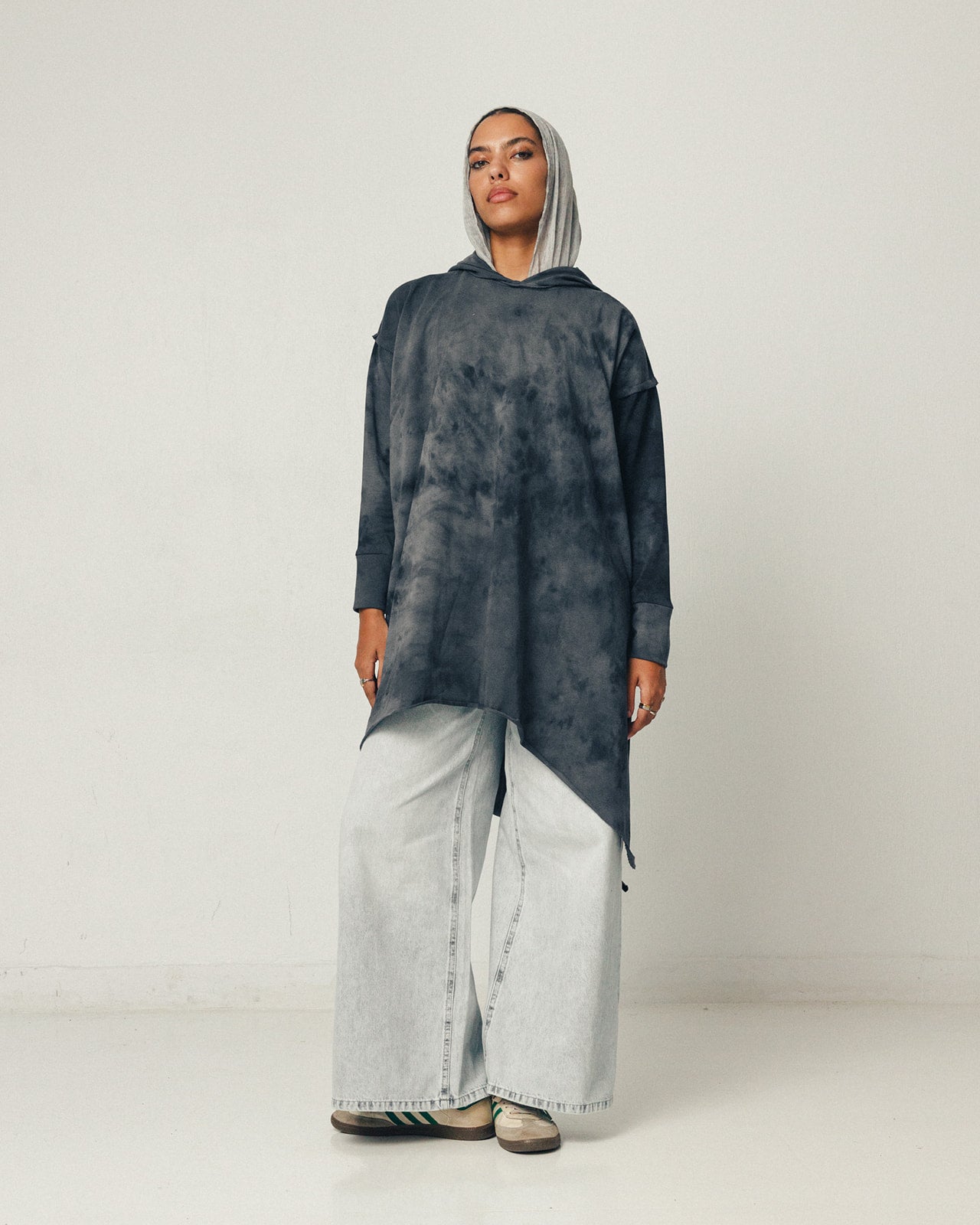 Tie Dye Asymmetrical Hoodie Top