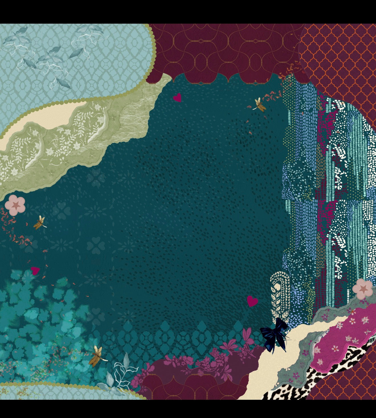 Artful Print Double Face Scarf