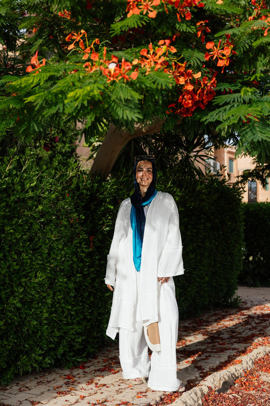 Stitches Cardigan in white