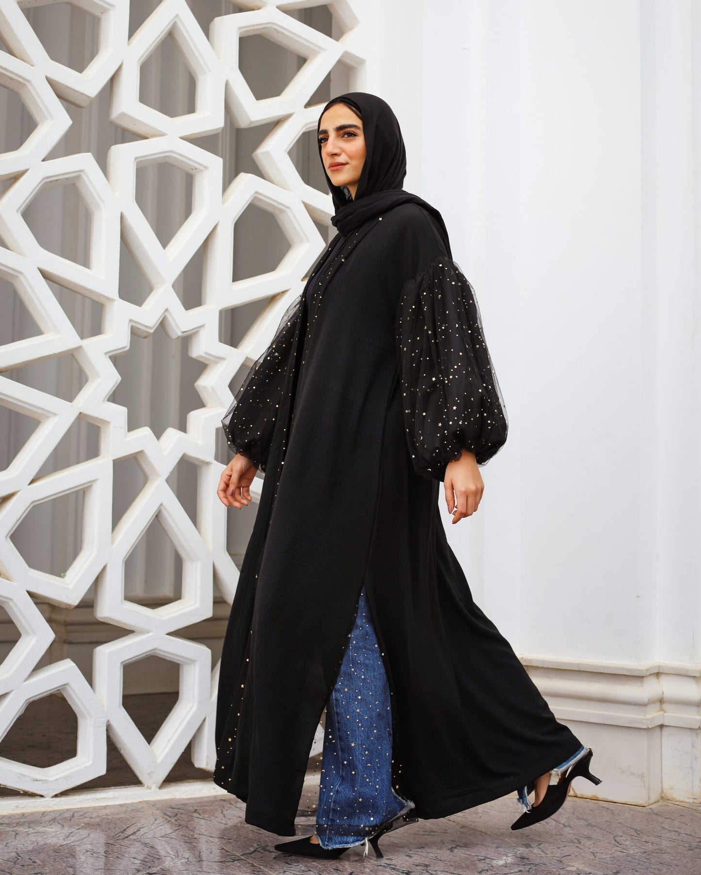 Puff Sleeves Tulle Kaftan