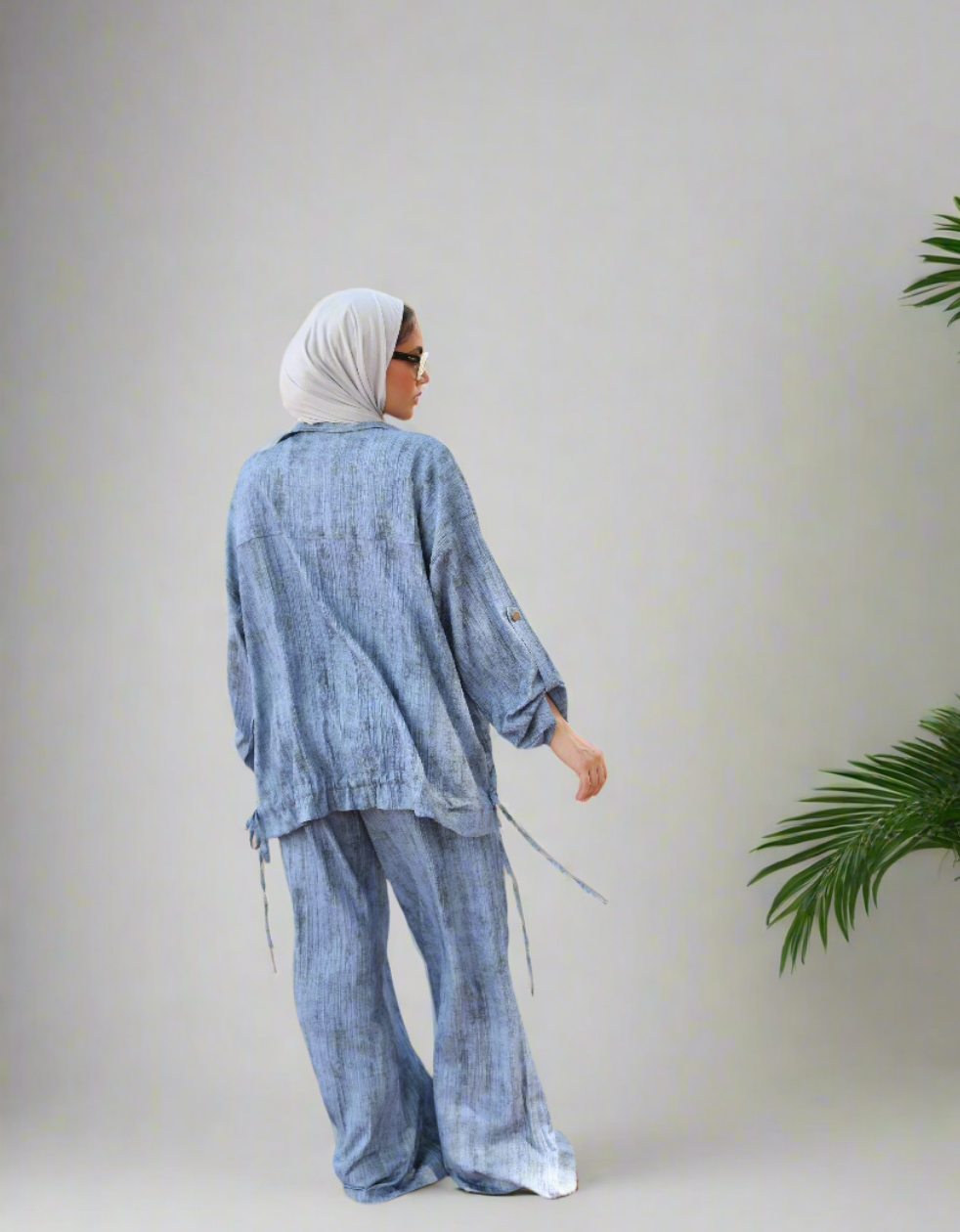 Tie Dye Bomber Jacket Set in Blue