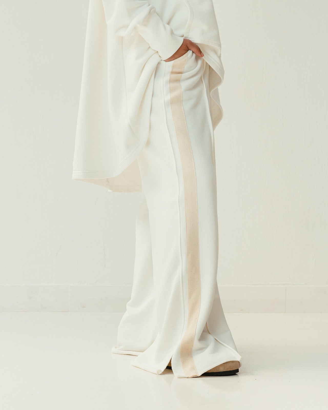 Tracksuit Hoodie Set in Off White