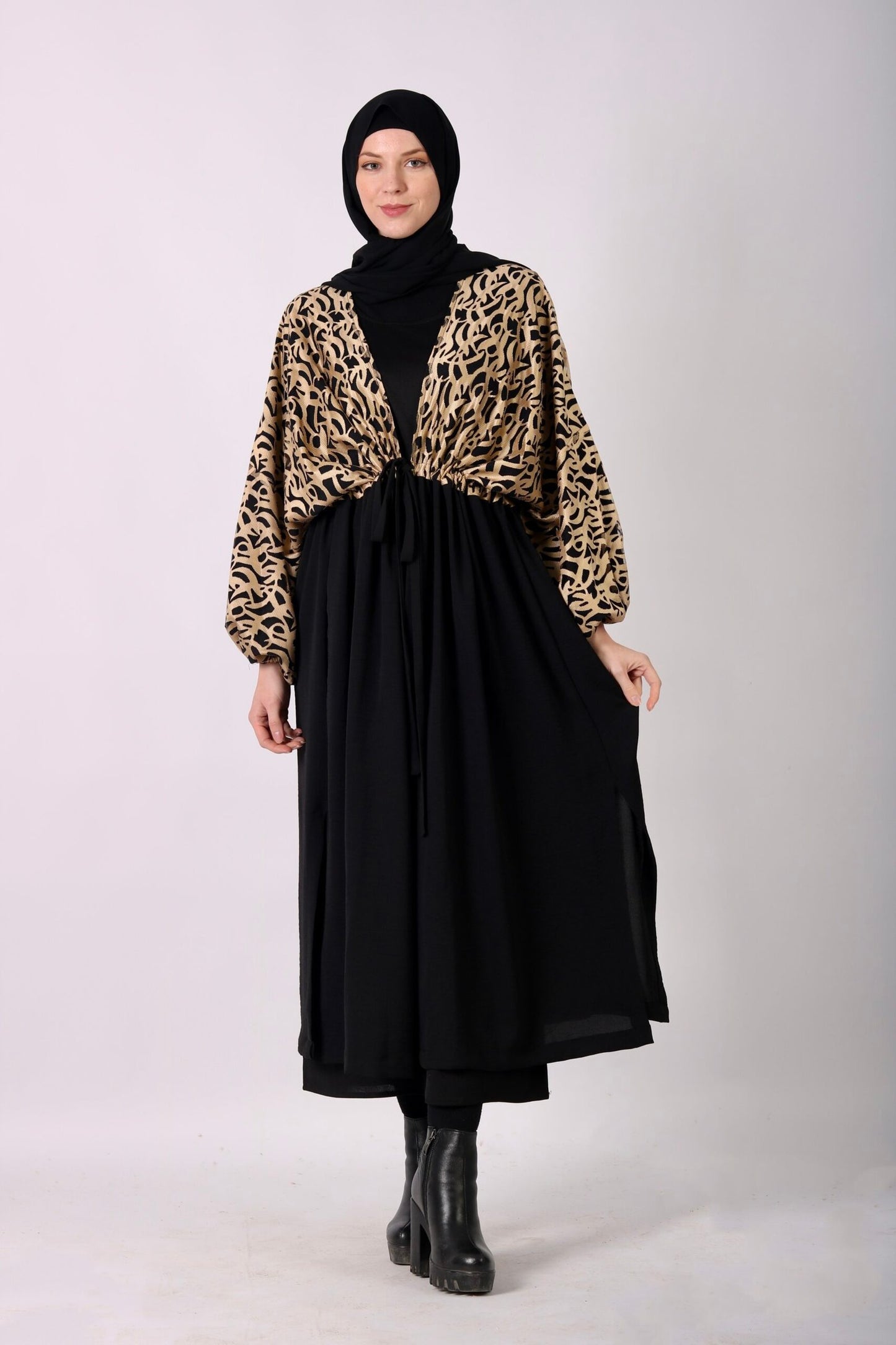 Bicolor gold x black kaftan