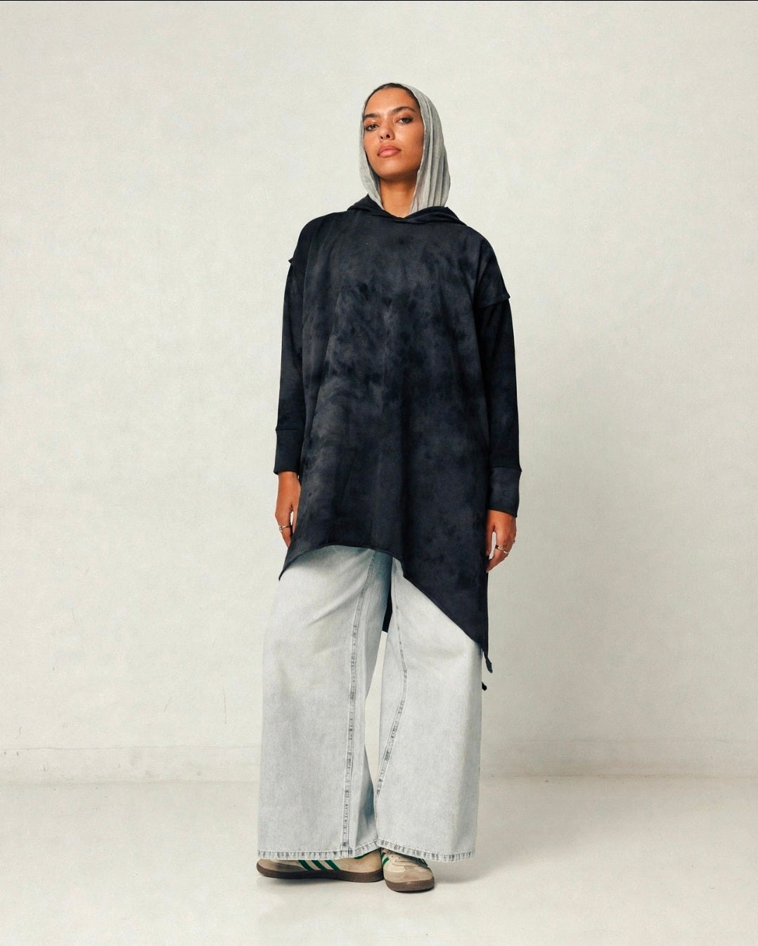 Tie Dye Asymmetrical Hoodie Top