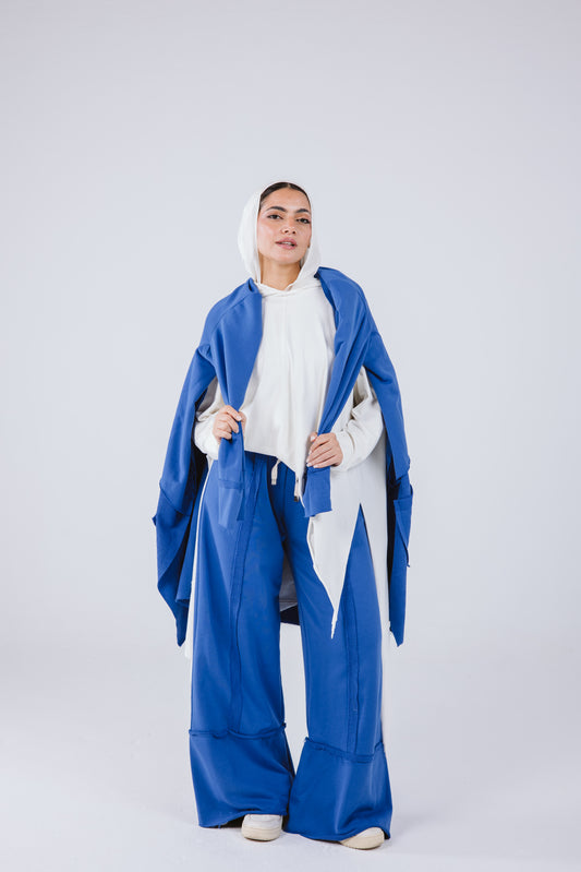 Stitches Tracksuit Jacket Set in Blue