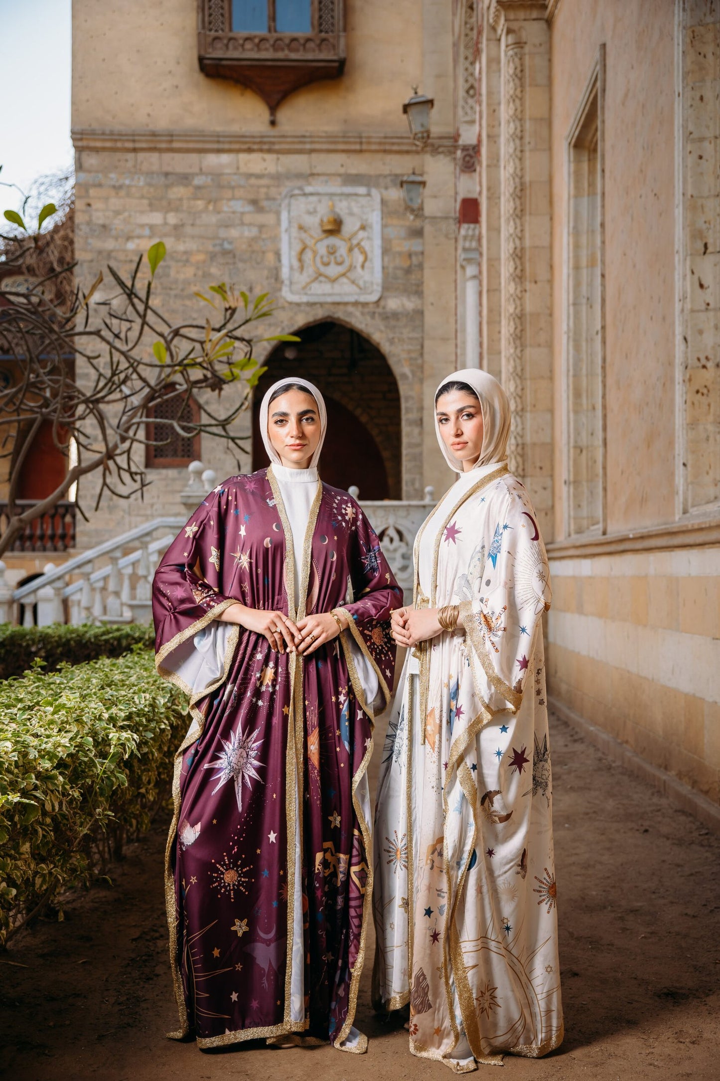 Najoom butterfly kaftan in Maroon