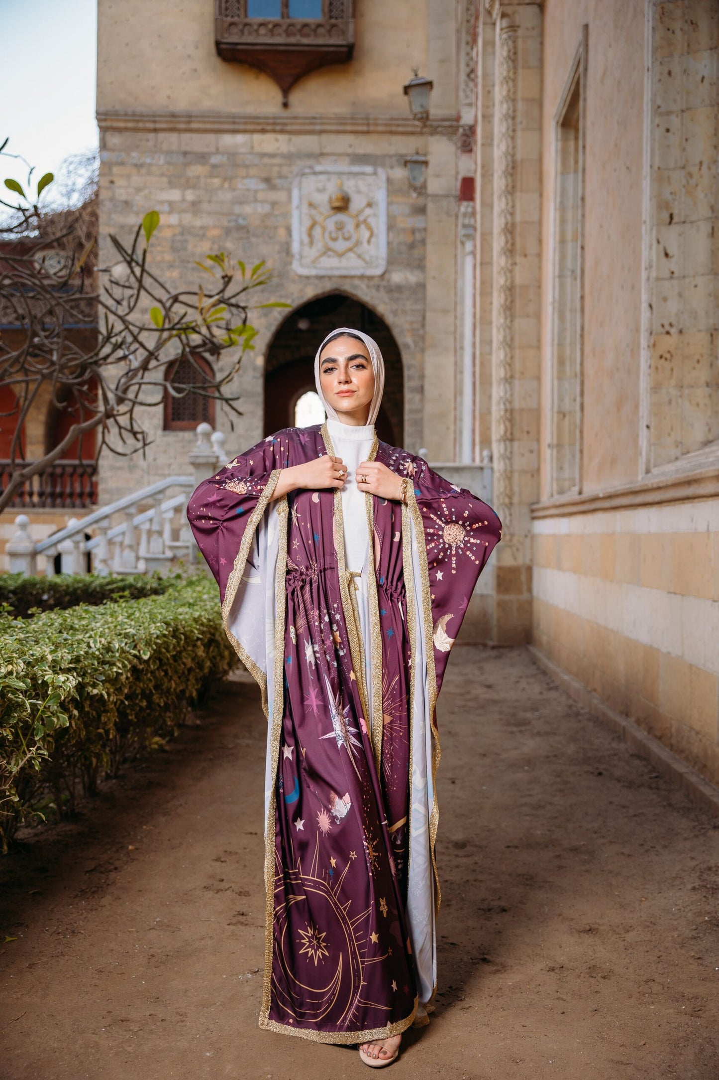 Najoom butterfly kaftan in Maroon