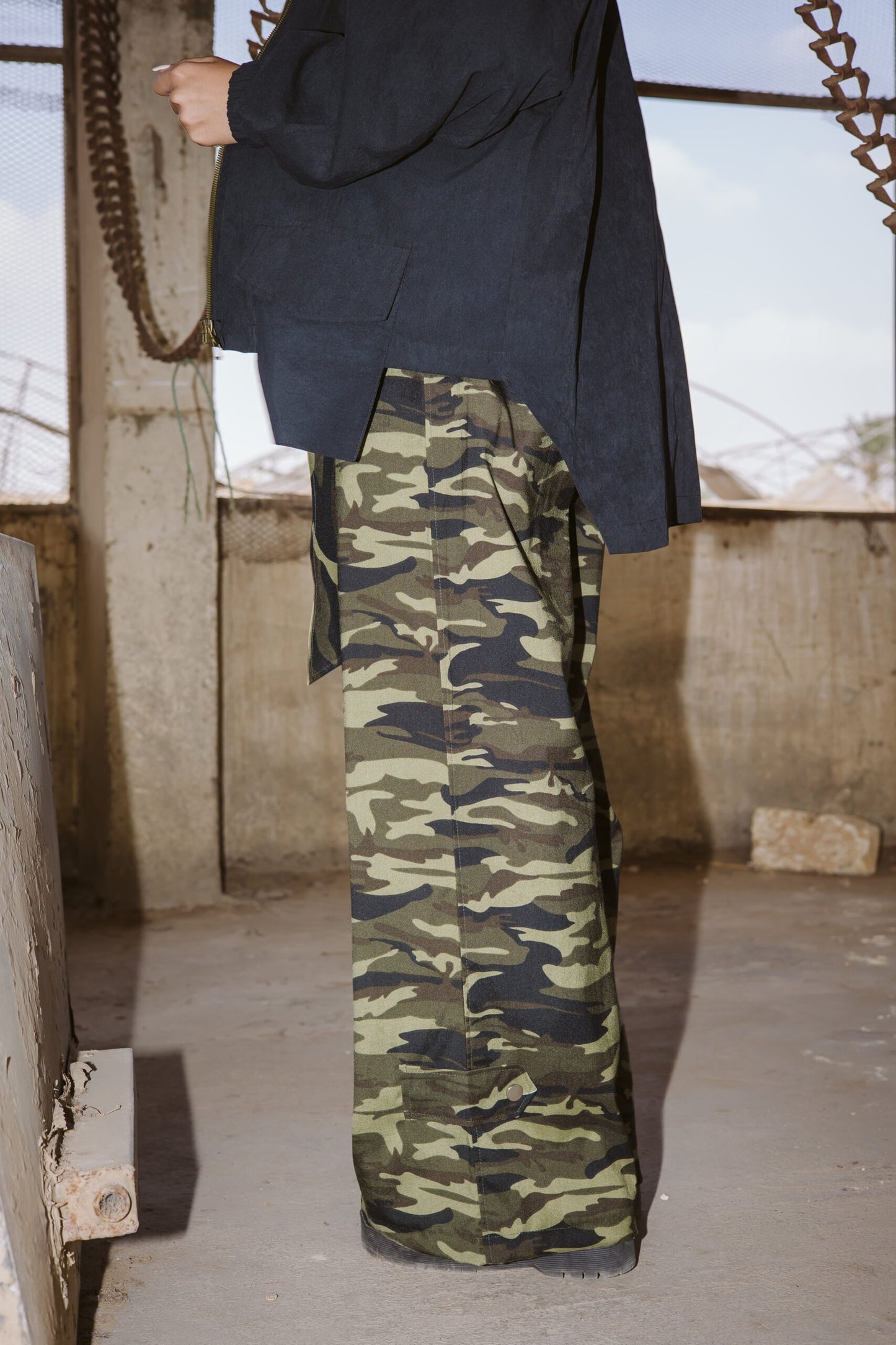 Wide camouflage pants