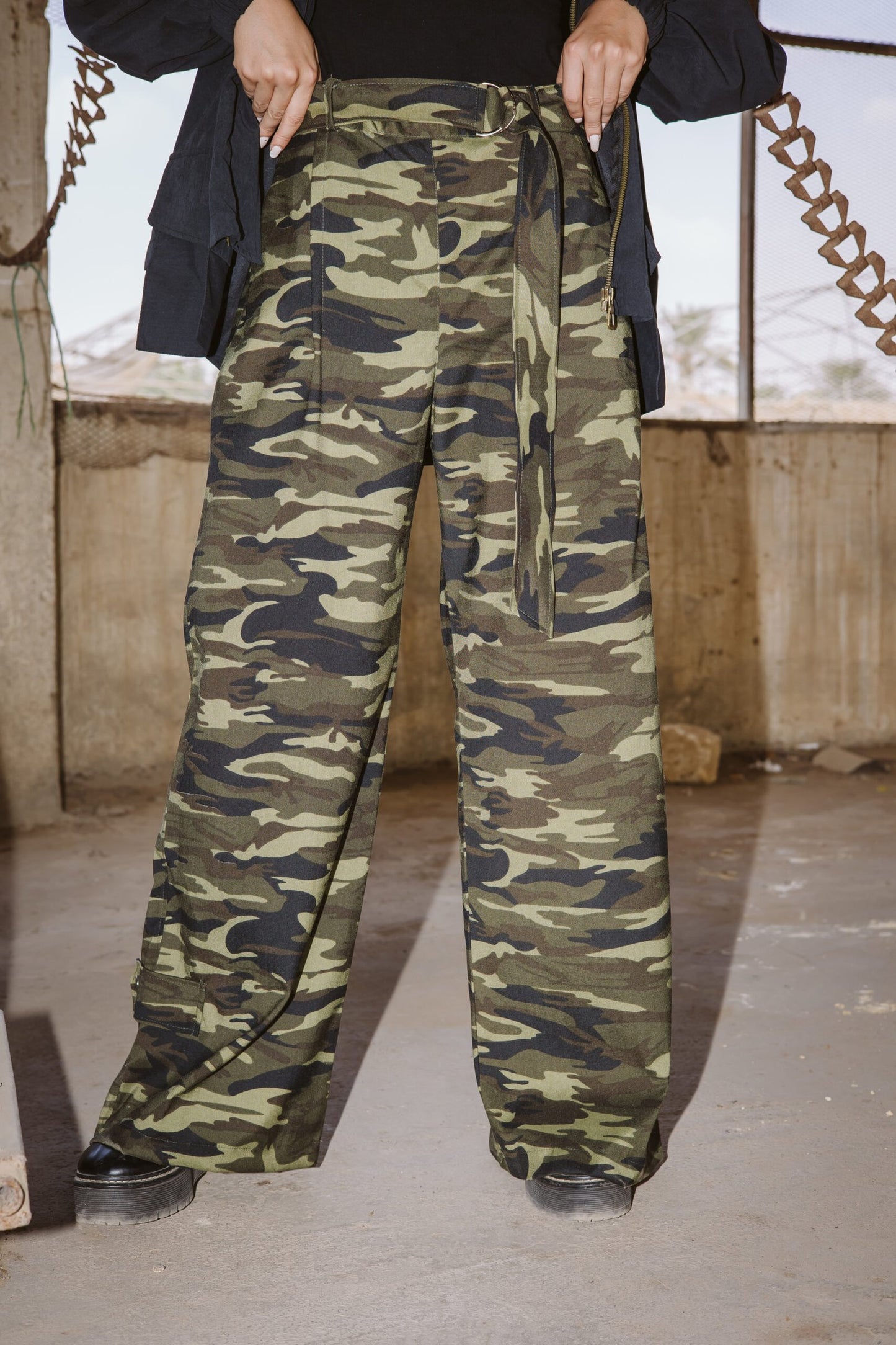 Wide camouflage pants