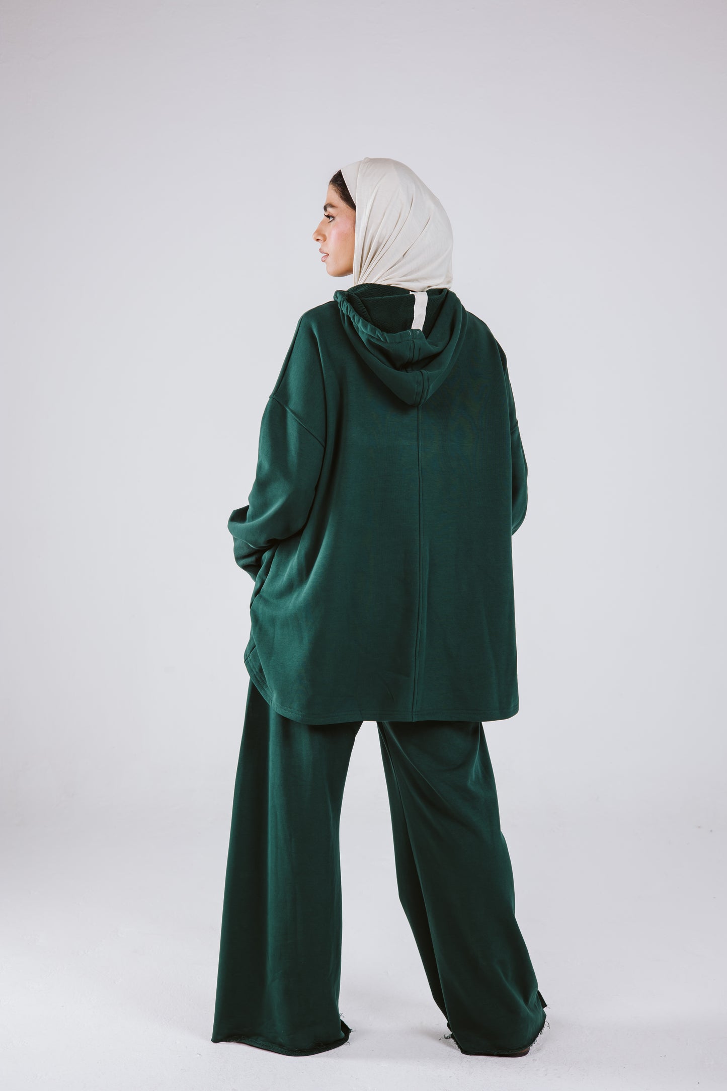 Tracksuit Hoodie Set in Green