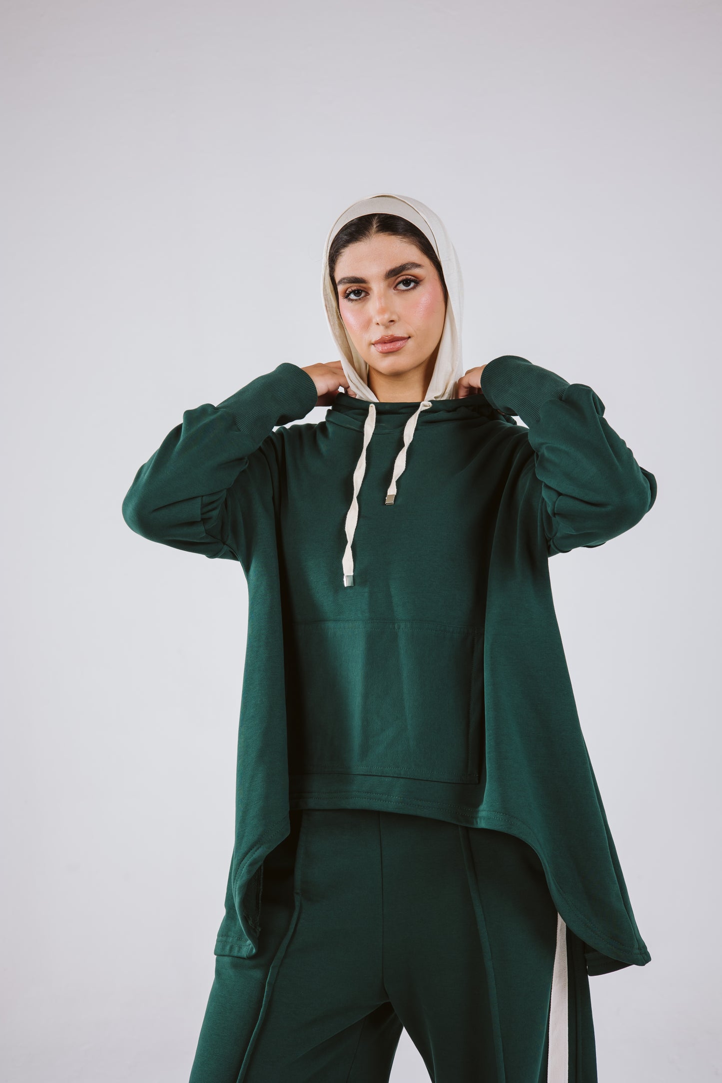 Tracksuit Hoodie Set in Green