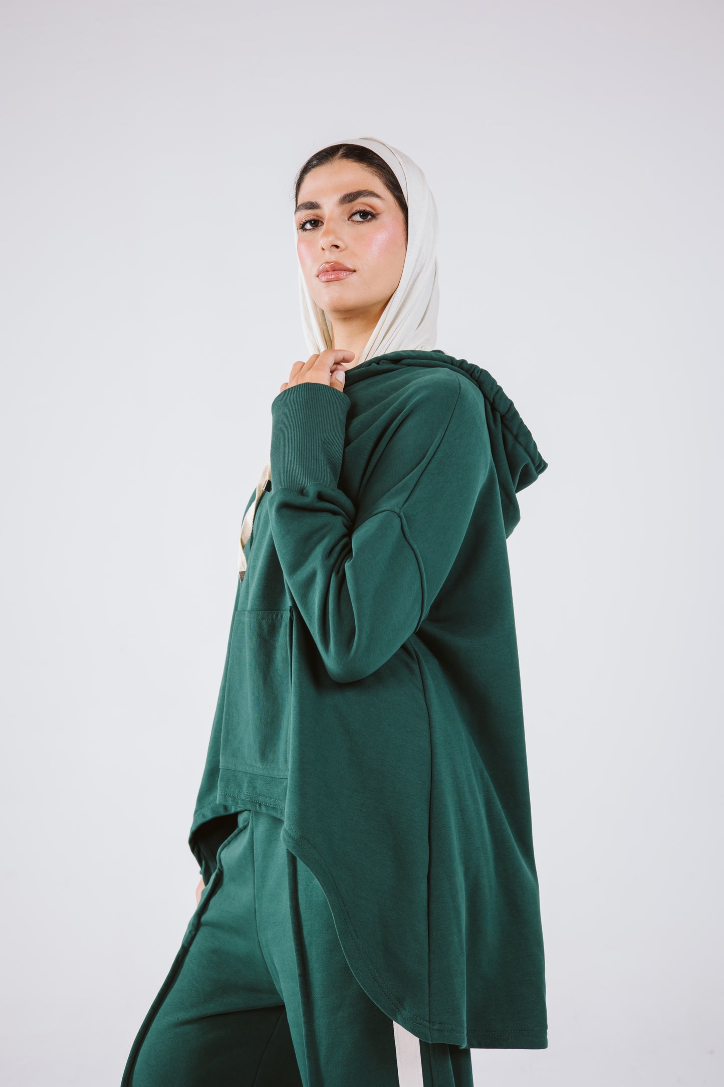 Tracksuit Hoodie Set in Green