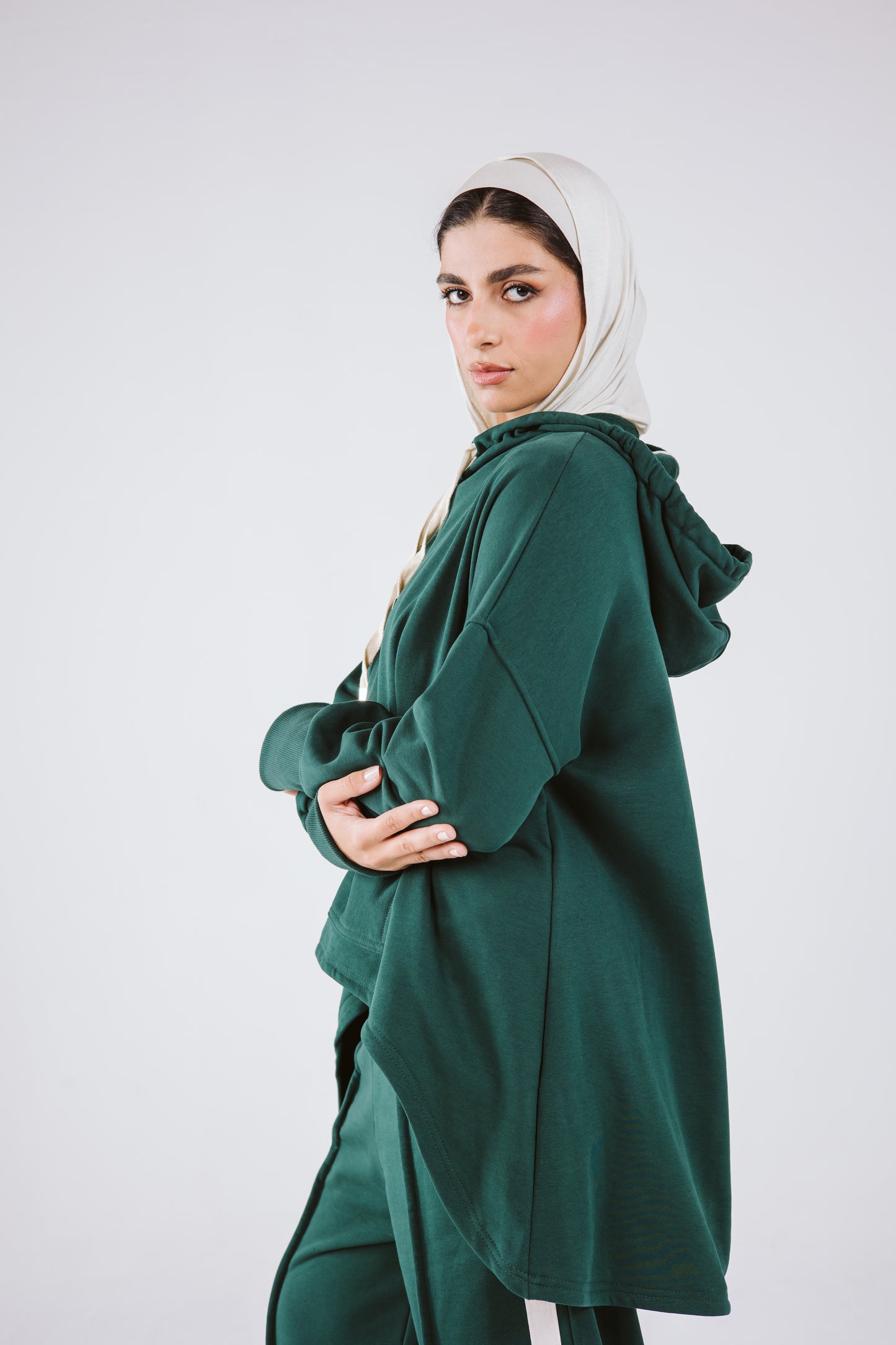 Tracksuit Hoodie Set in Green