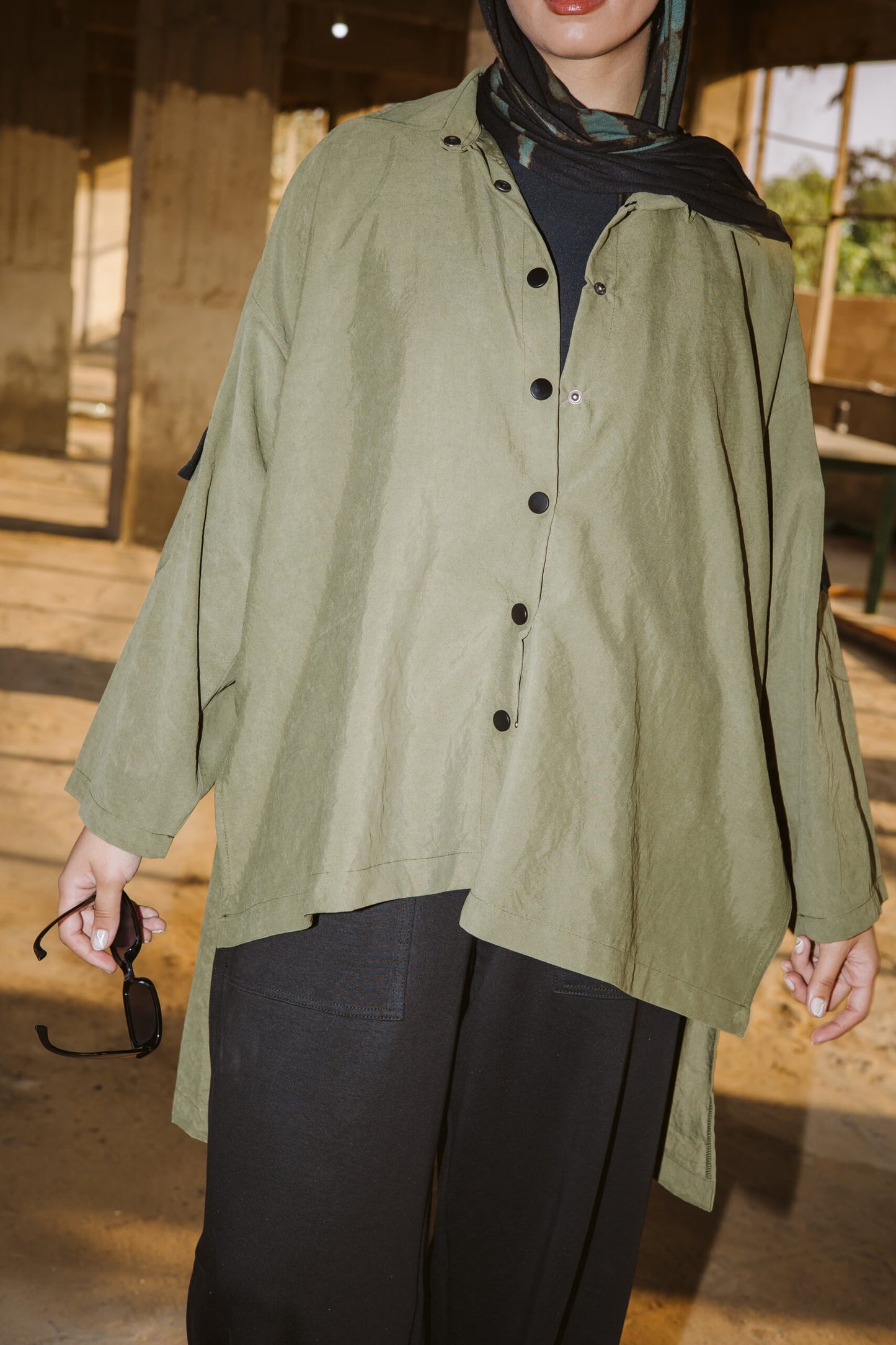 High low Shirt in Olive