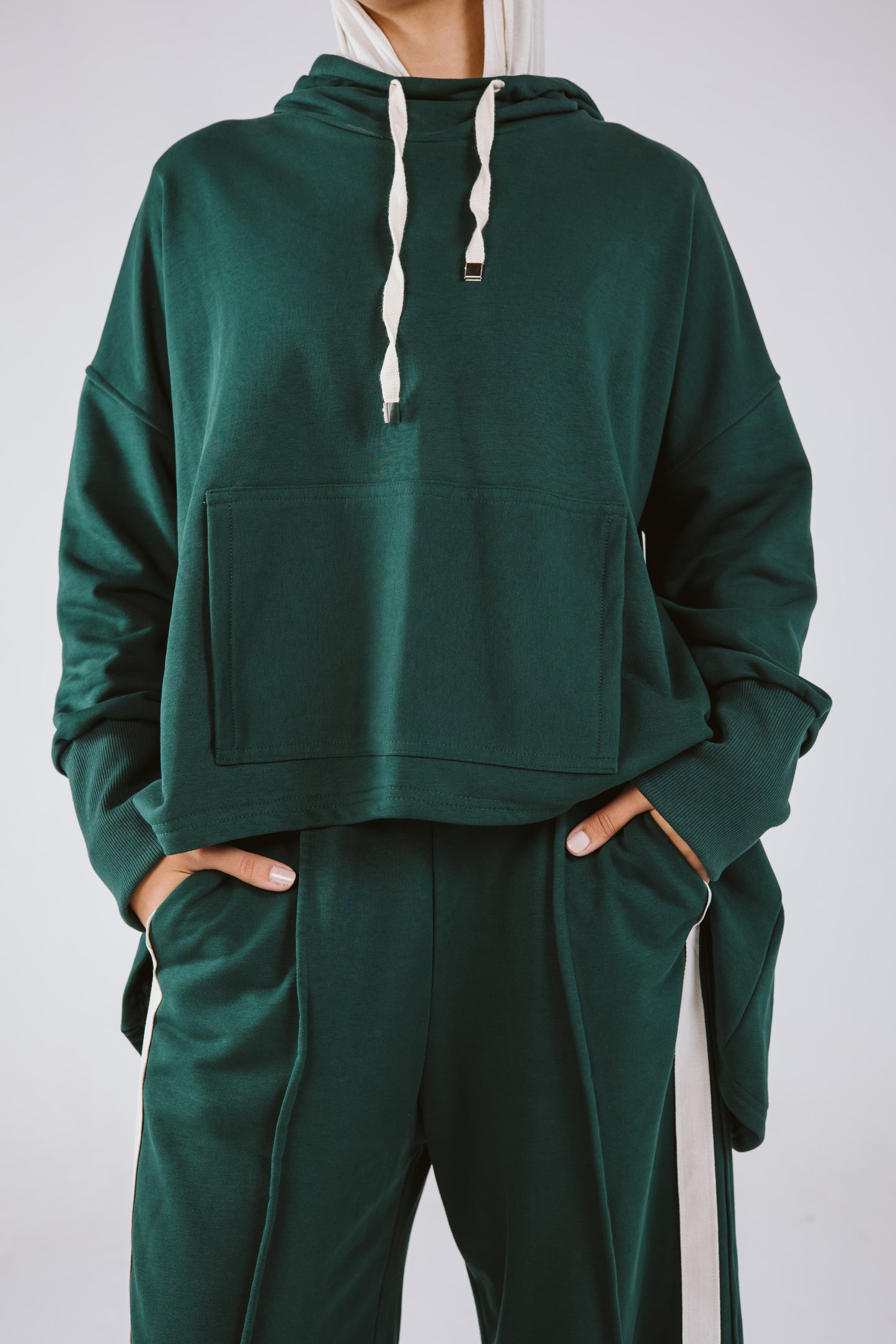 Tracksuit Hoodie Set in Green