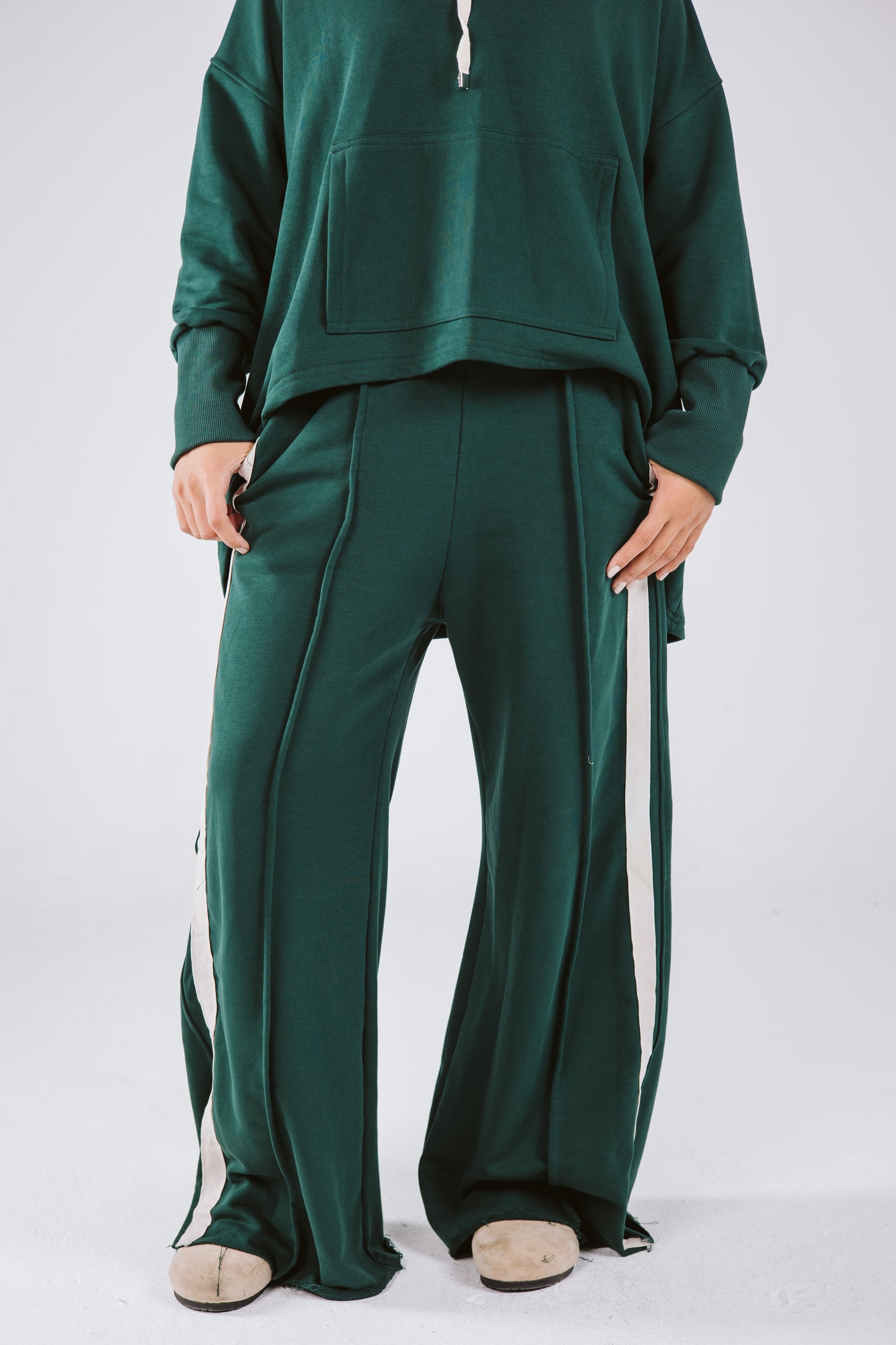 Tracksuit Hoodie Set in Green