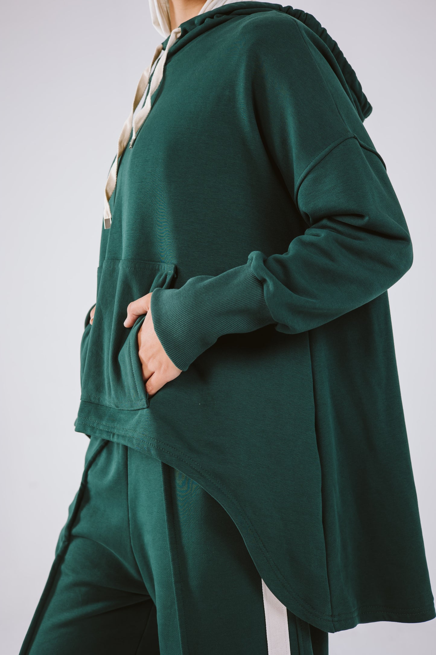 Tracksuit Hoodie Set in Green