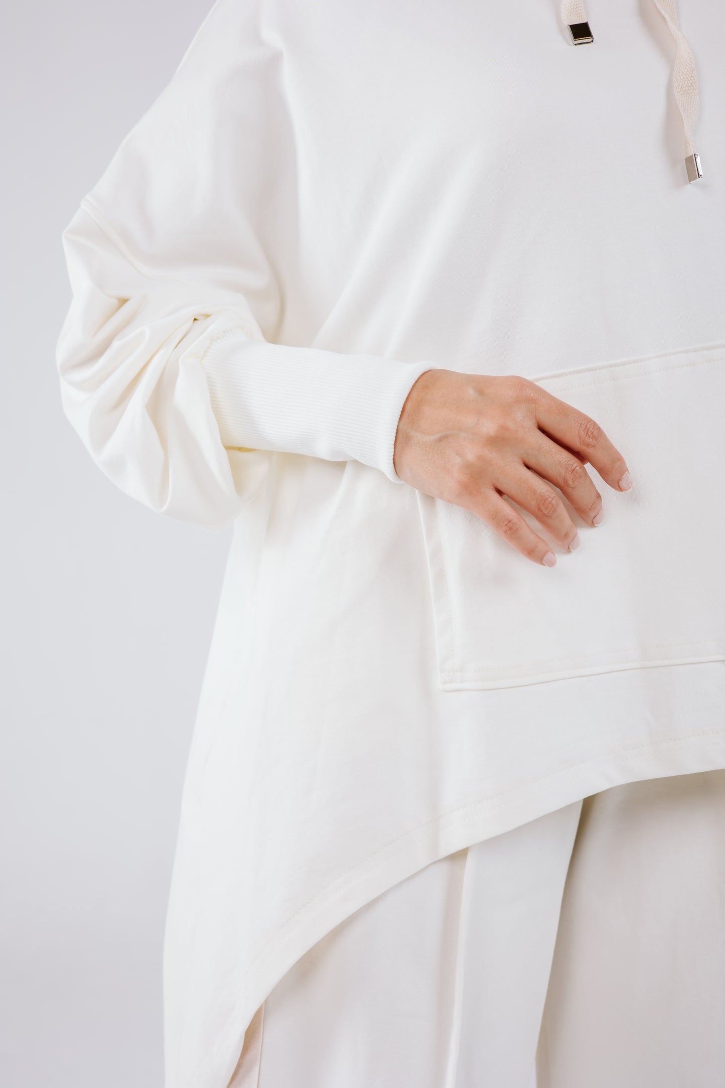 Tracksuit Hoodie Set in Off White