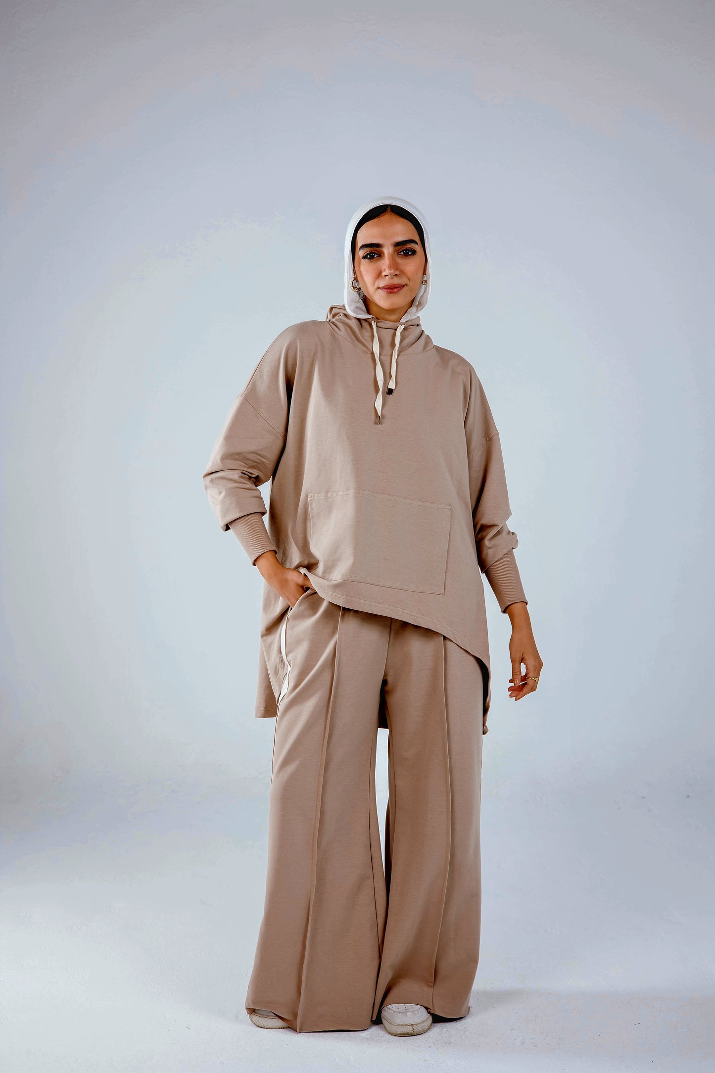 Tracksuit Hoodie Set in Coffee