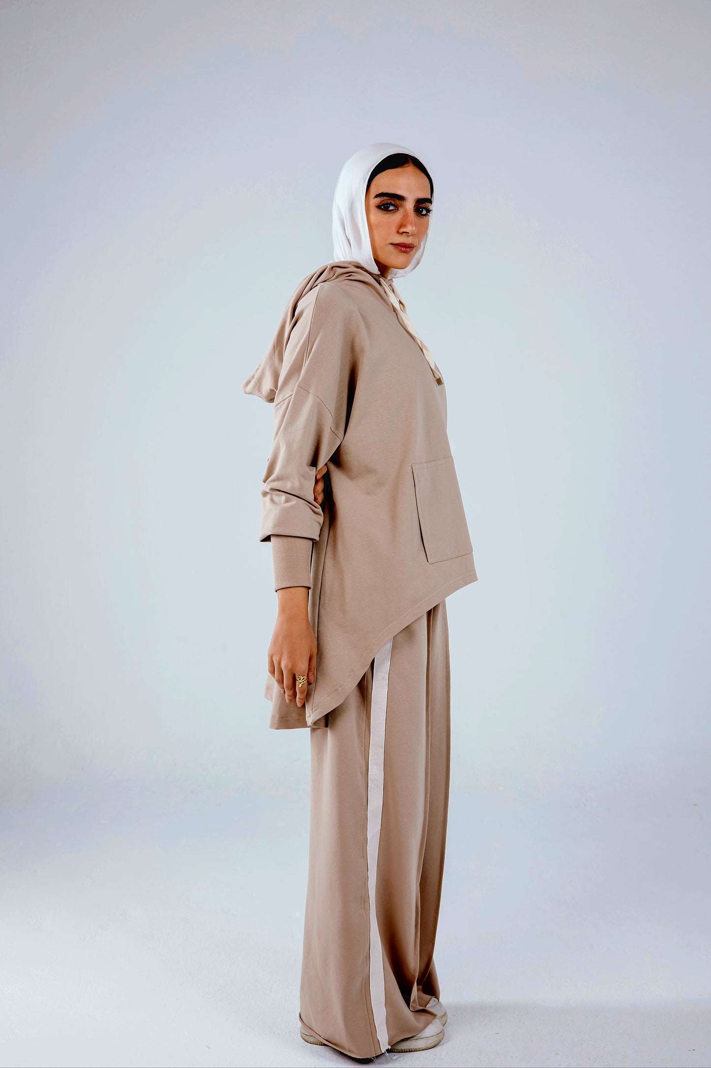 Tracksuit Hoodie Set in Coffee