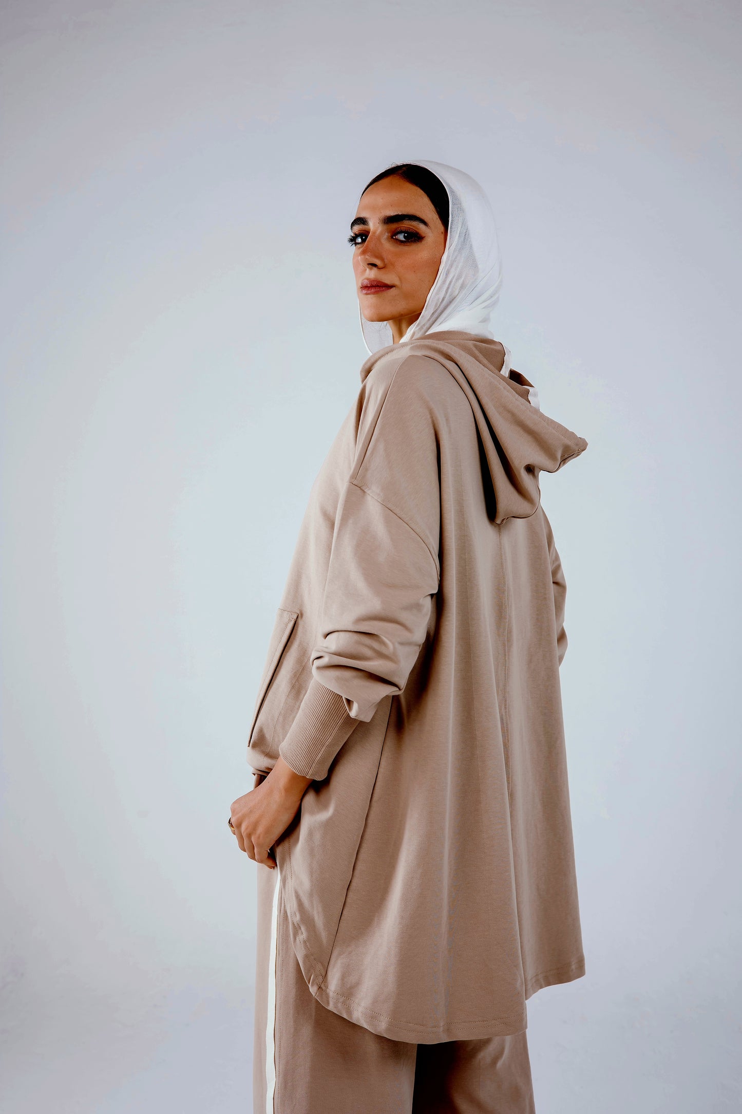 Tracksuit Hoodie Set in Coffee