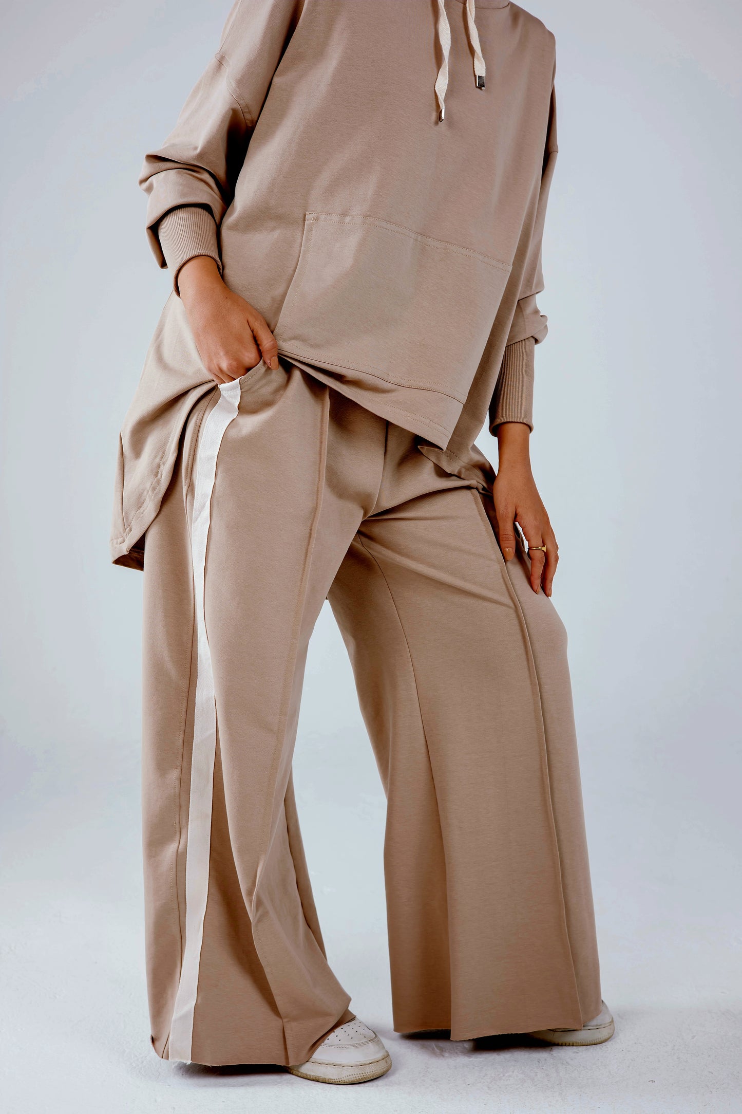 Tracksuit Hoodie Set in Coffee