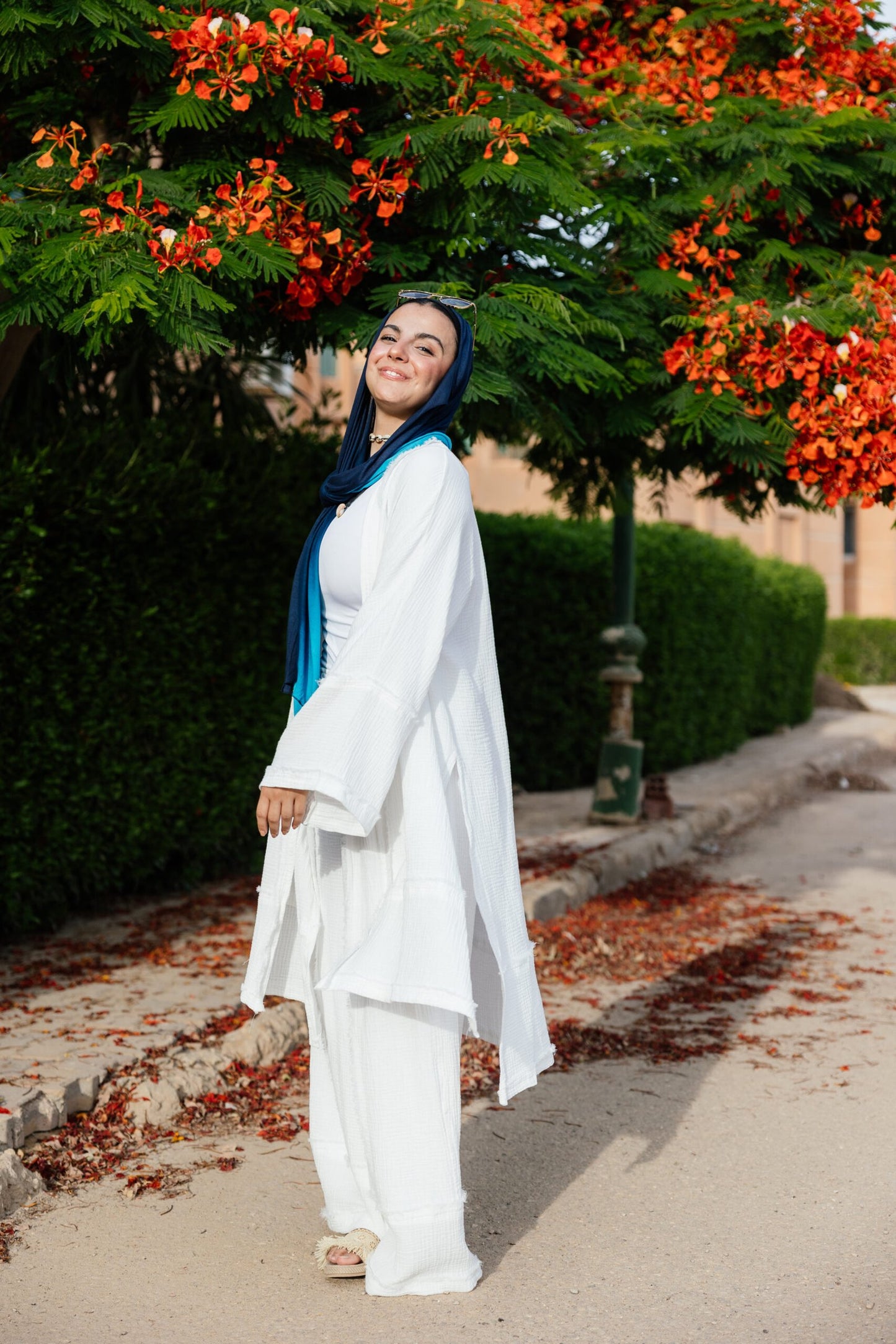 Stitches Cardigan in white