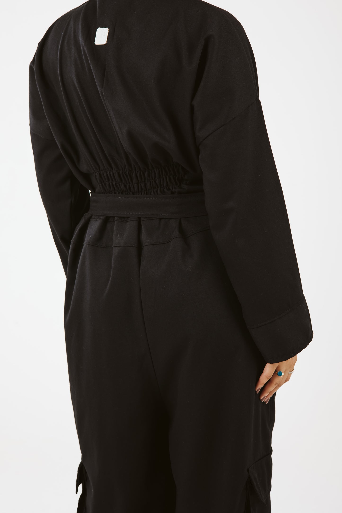 Belt Oversized Jumpsuit in Black