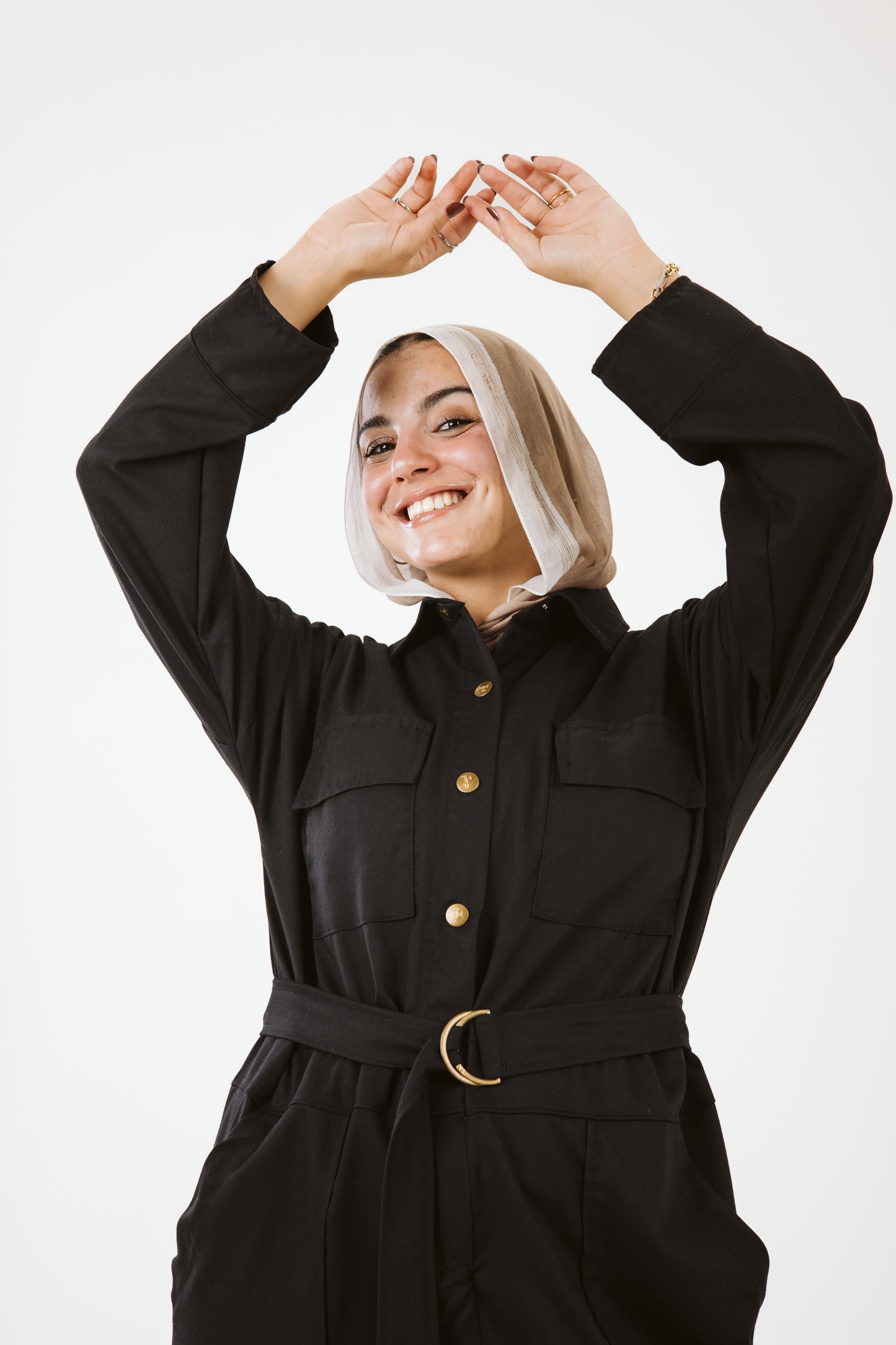 Belt Oversized Jumpsuit in Black