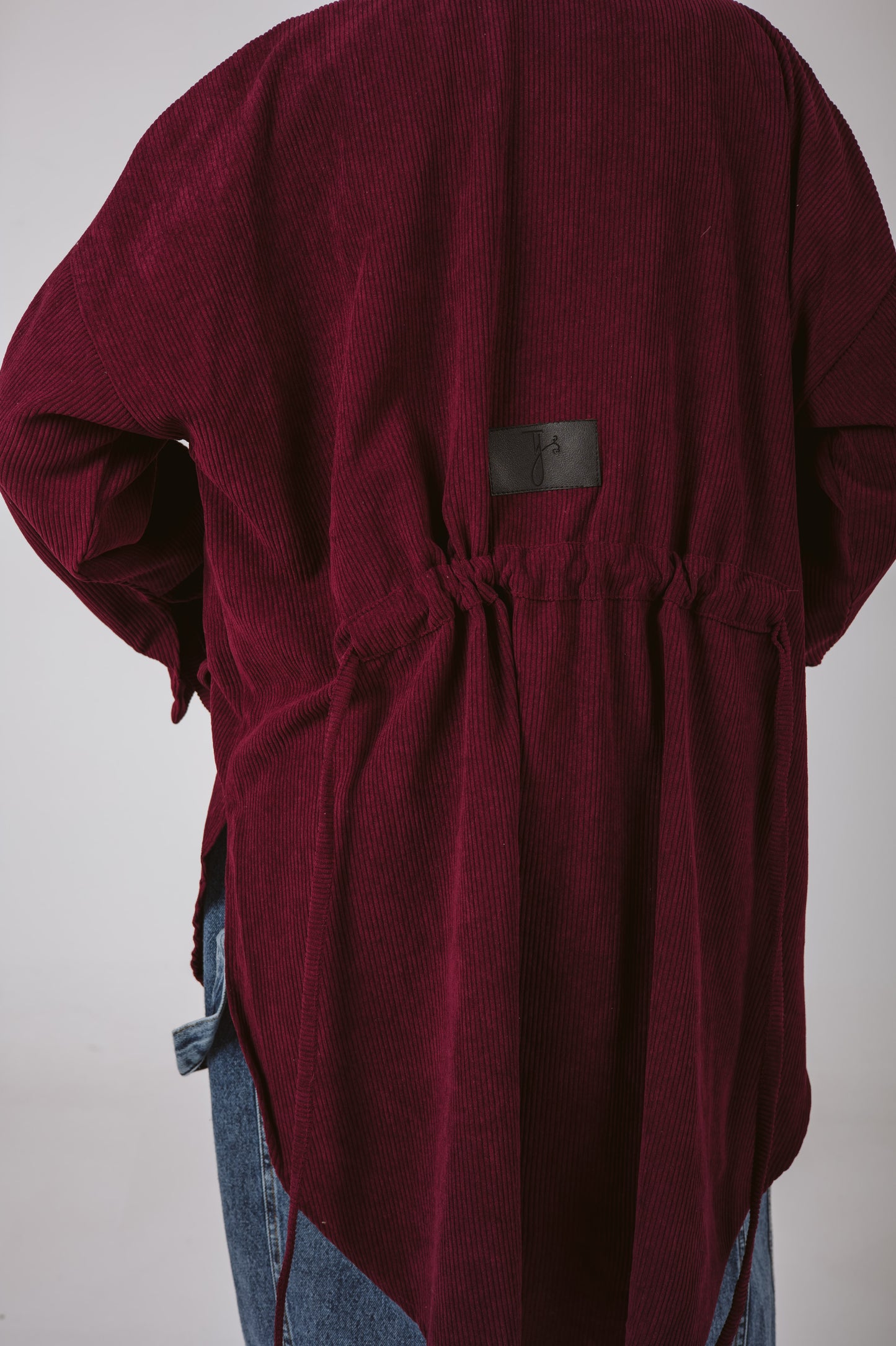 High Low Pockets Shirt in Burgundy